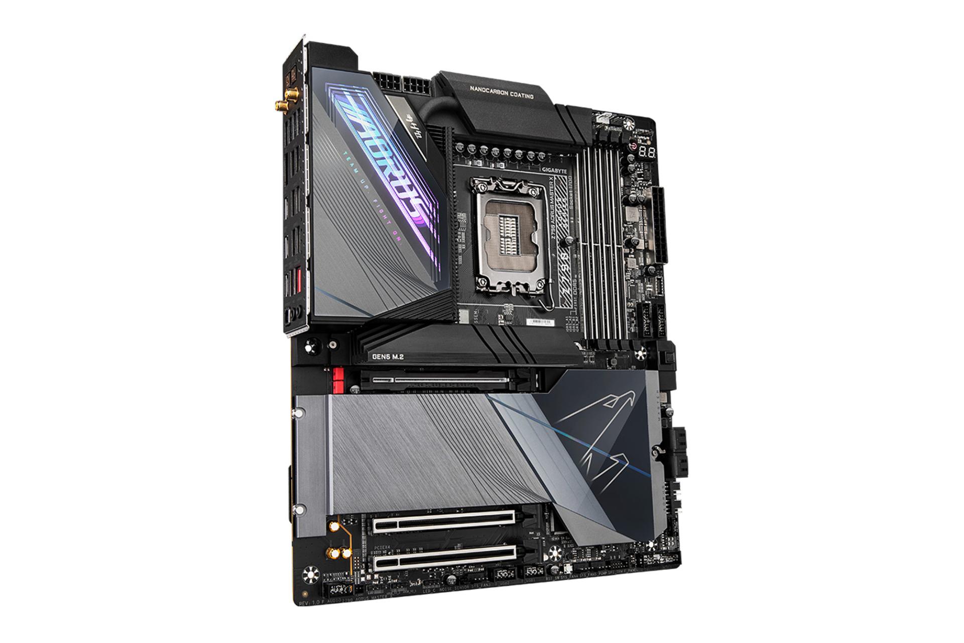 نمای کناری مادربرد گیگابایت GIGABYTE Z790 AORUS MASTER X