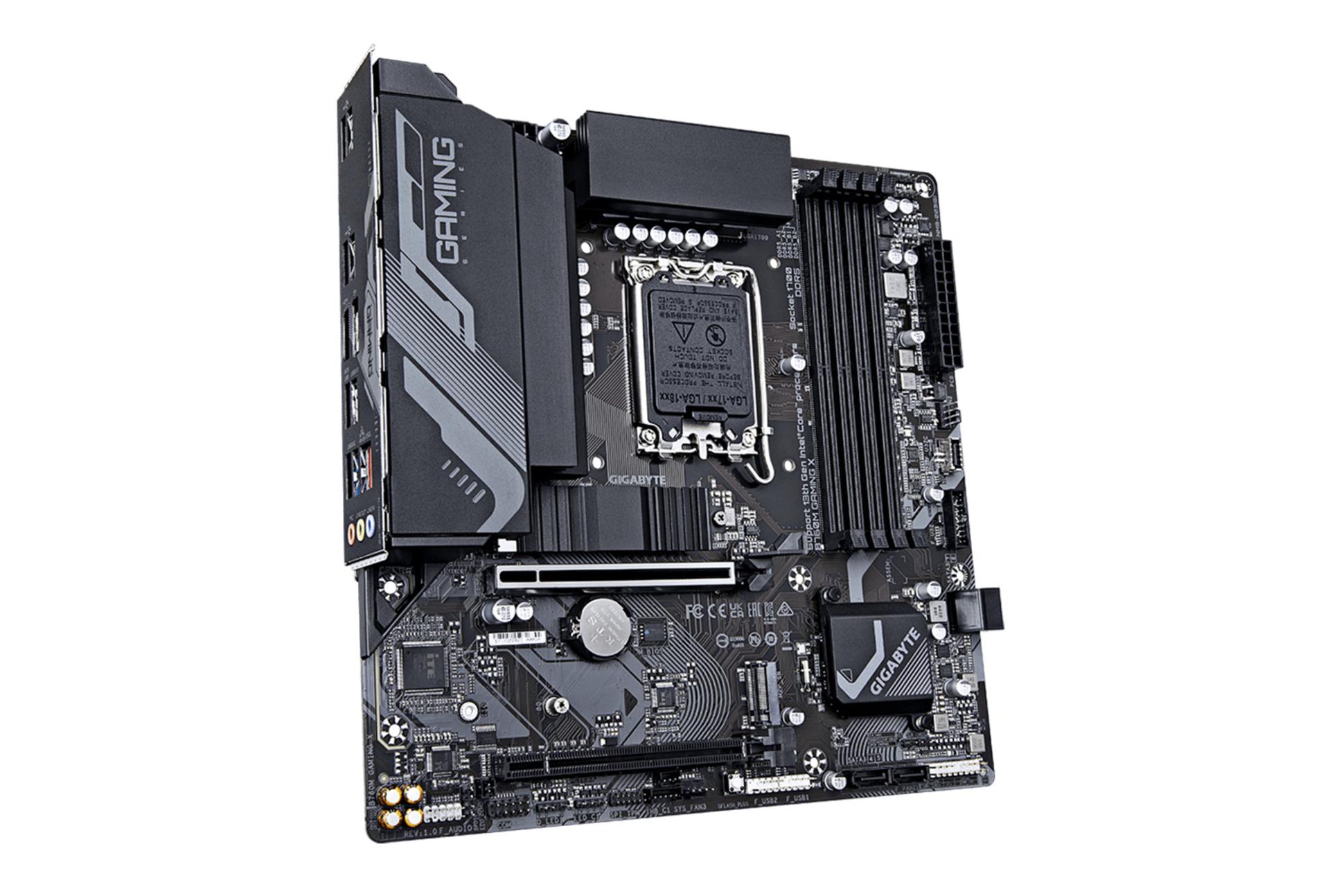 نمای کناری مادربرد گیگابایت GIGABYTE B760M GAMING X (rev. 1.0)