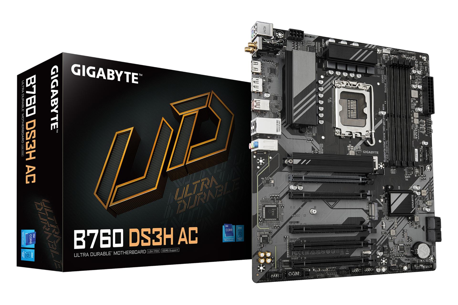 مادربرد گیگابایت GIGABYTE B760 DS3H AC (rev. 1.0/1.1) به همراه جعبه