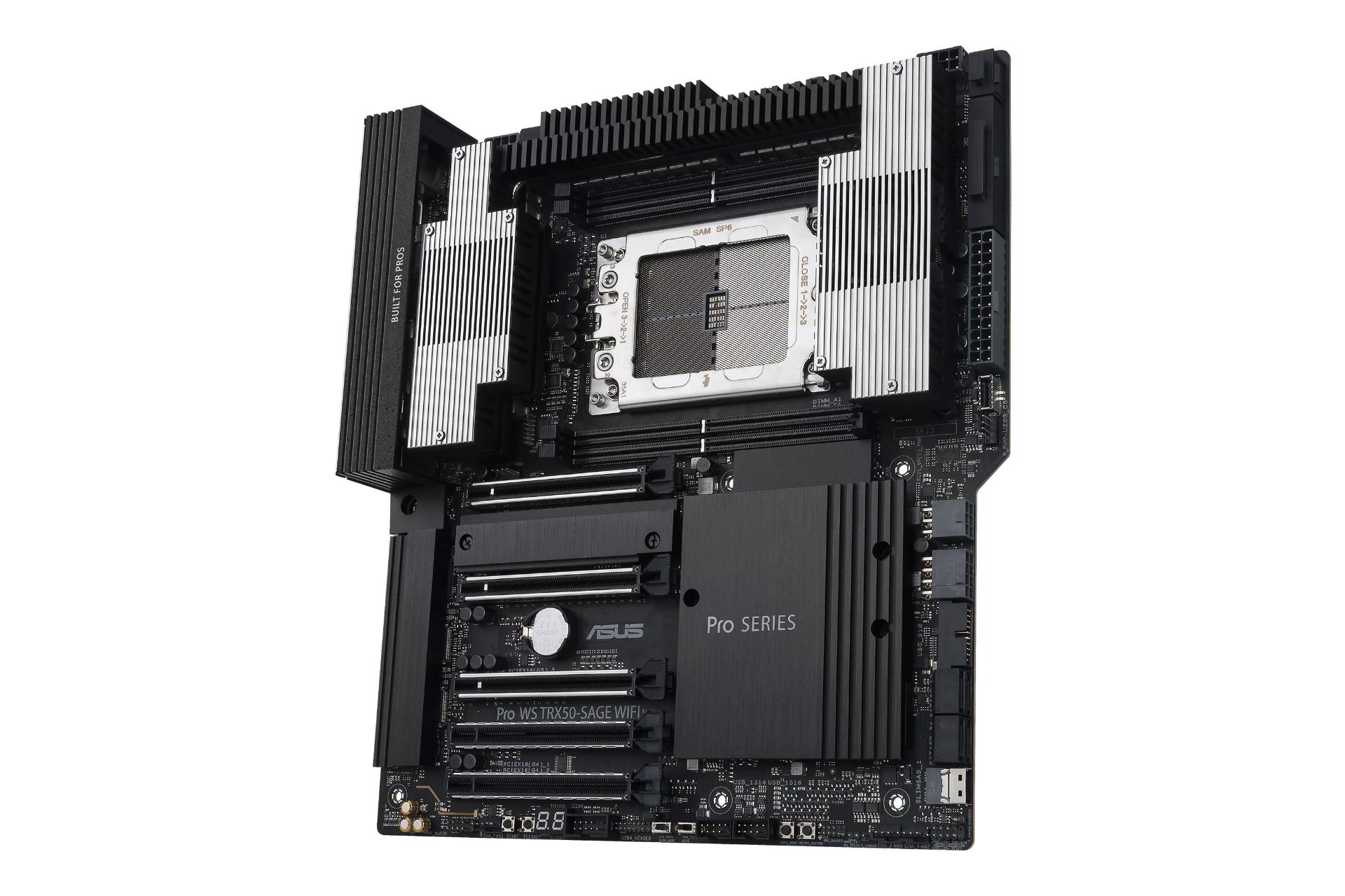 نمای کناری مادربرد ایسوس ASUS Pro WS TRX50-SAGE WIFI