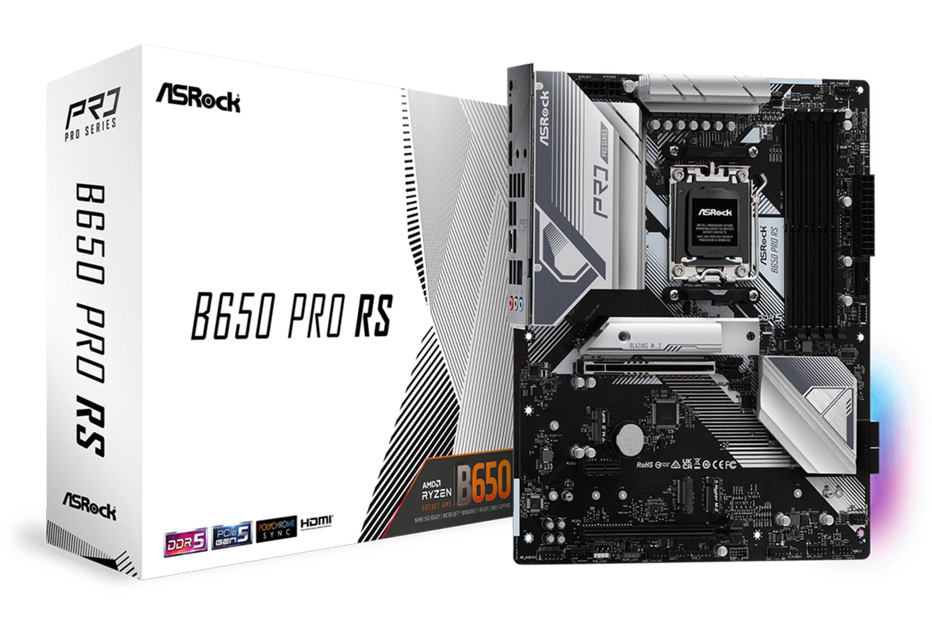 مادربرد ازراک ASRock B650 Pro RS به همراه جعبه