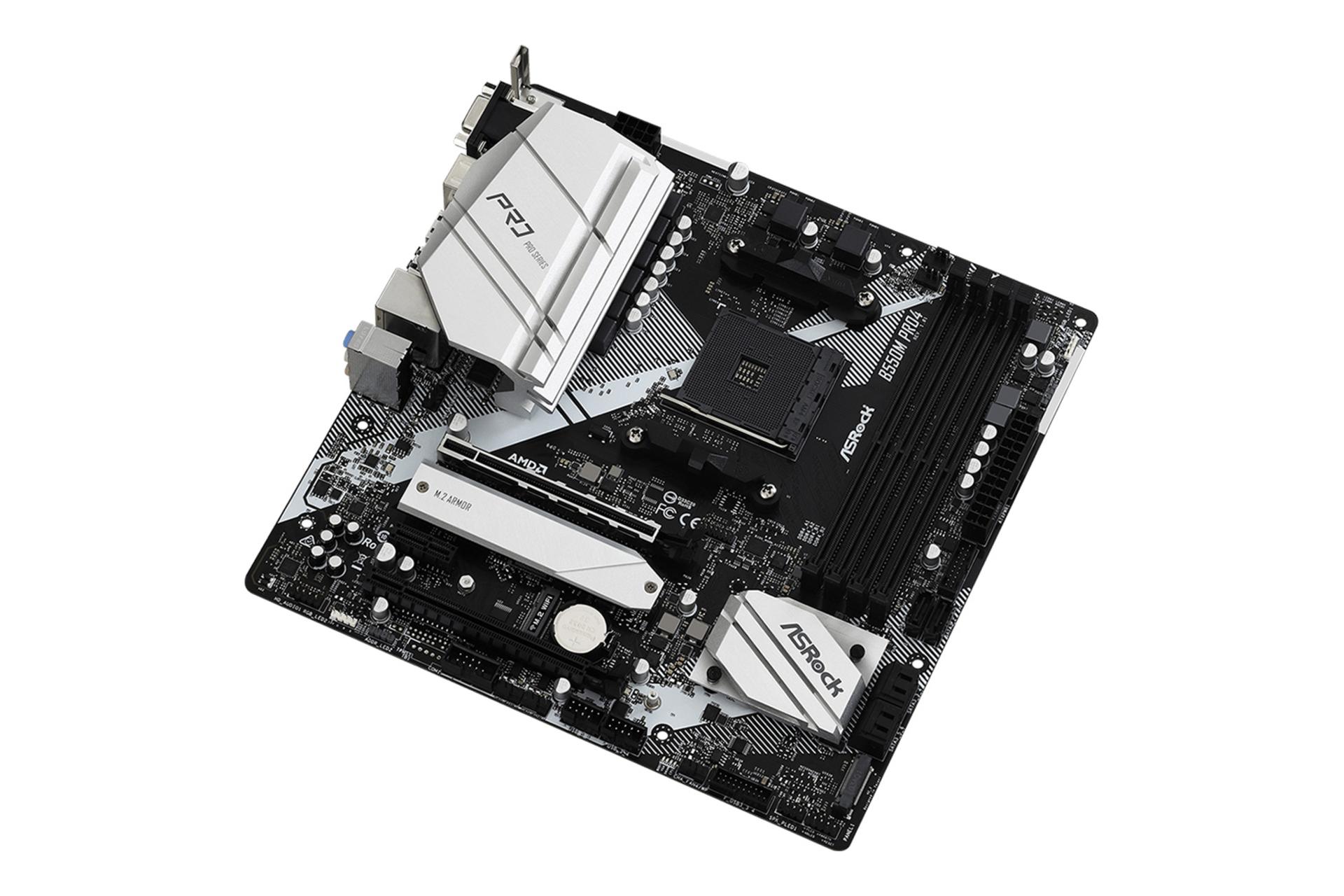 نمای کناری مادربرد ازراک ASRock B550M Pro4