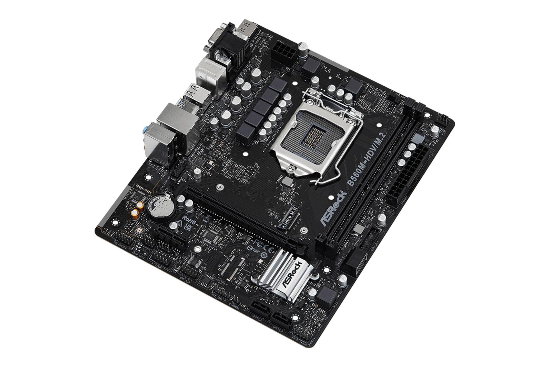 نمای کناری مادربرد ازراک ASRock B560M-HDV/M.2