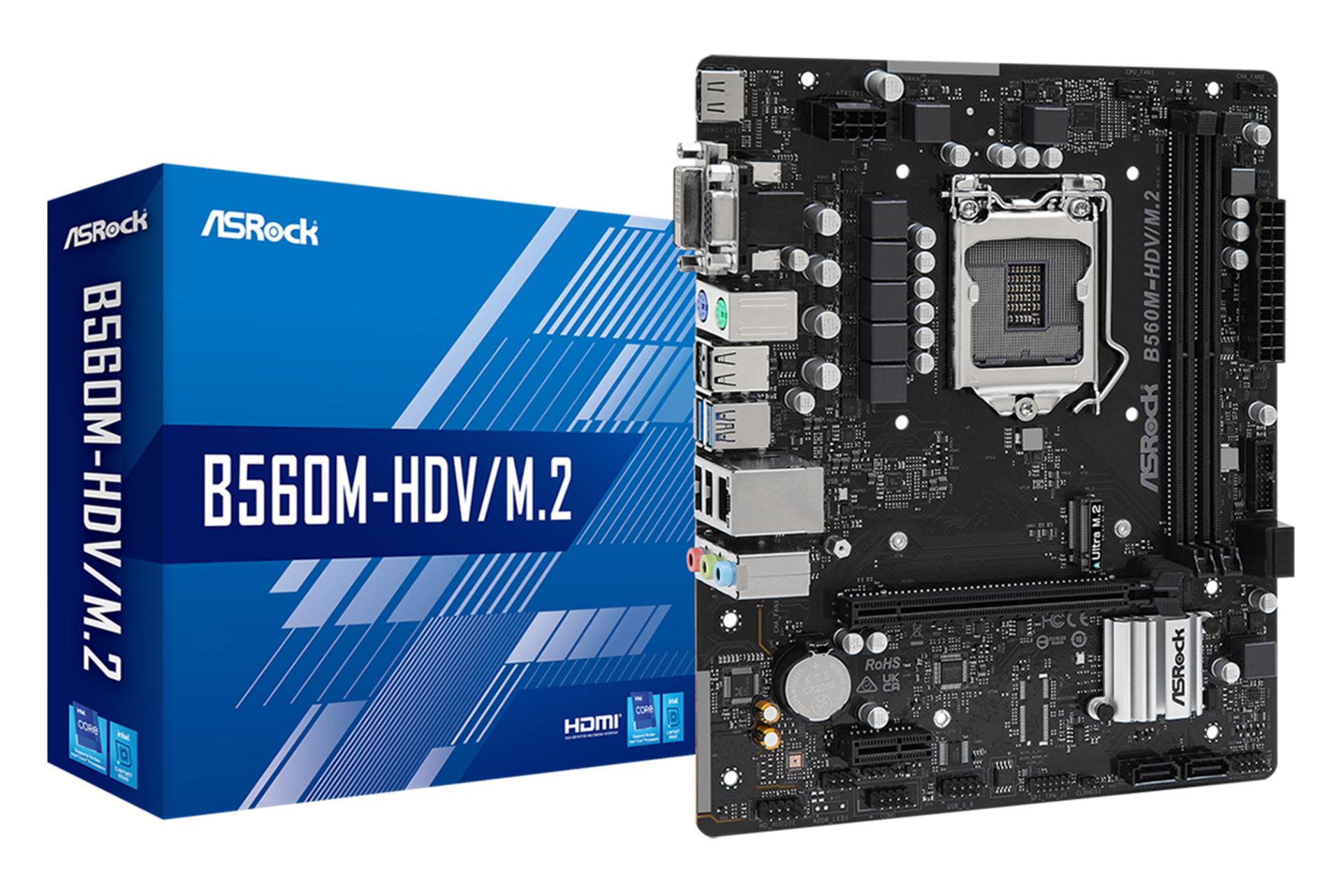 مادربرد ازراک ASRock B560M-HDV/M.2 به همراه جعبه