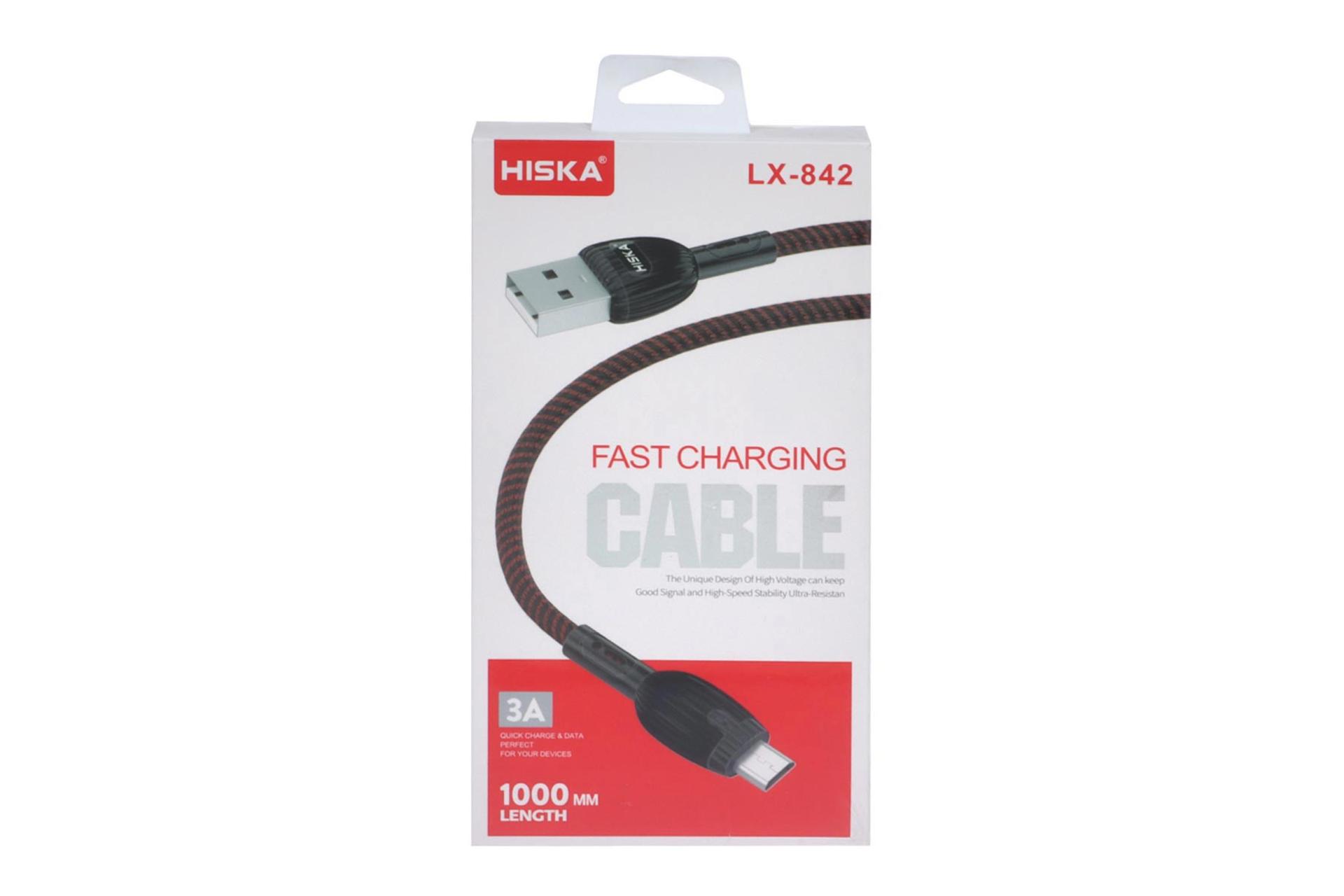 جعبه کابل شارژ USB هیسکا Type-A به Micro-USB مدل LX-842 با طول 1 متر