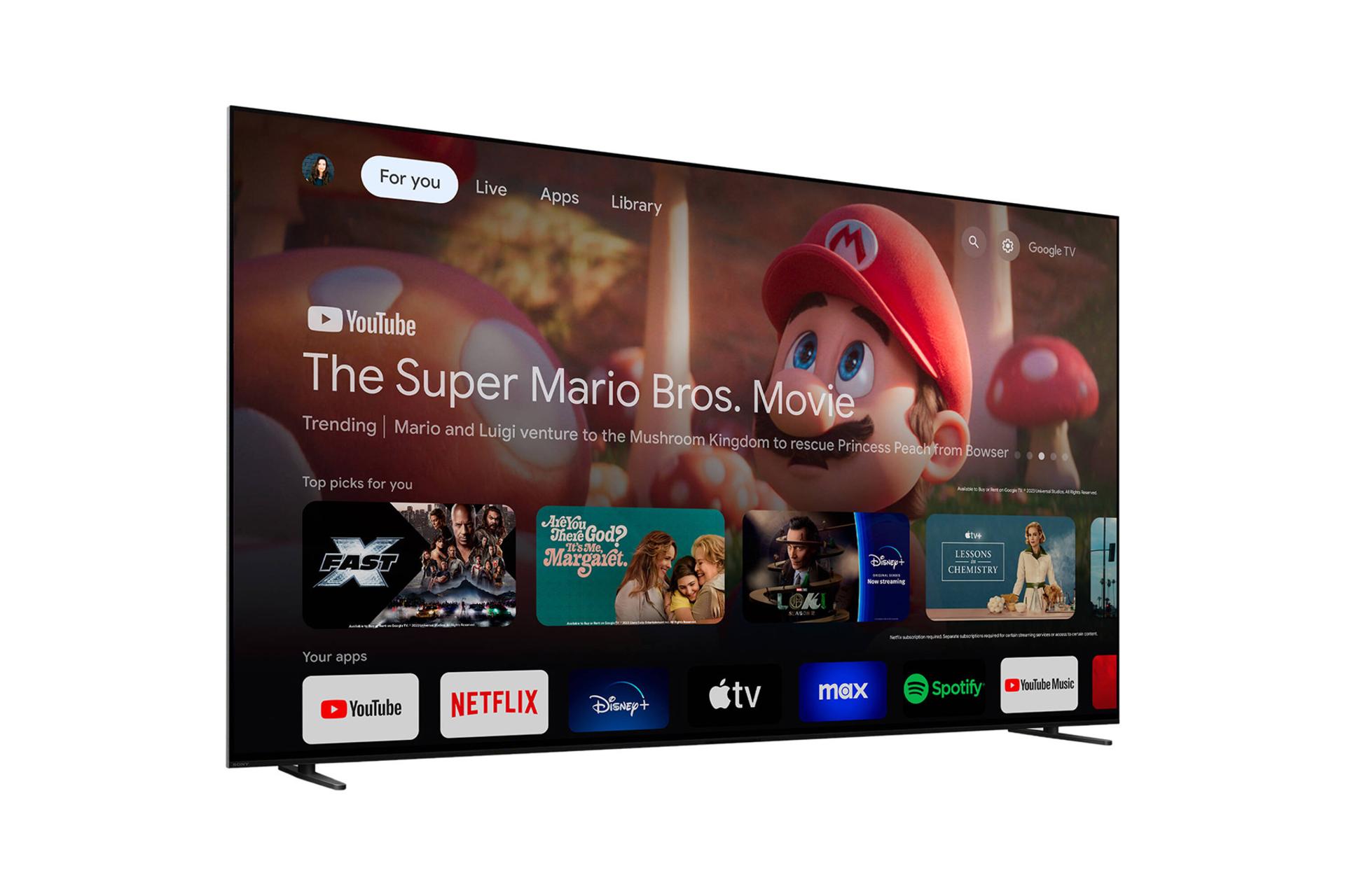 تلویزیون سونی Sony XR80 نمای جلو و چپ