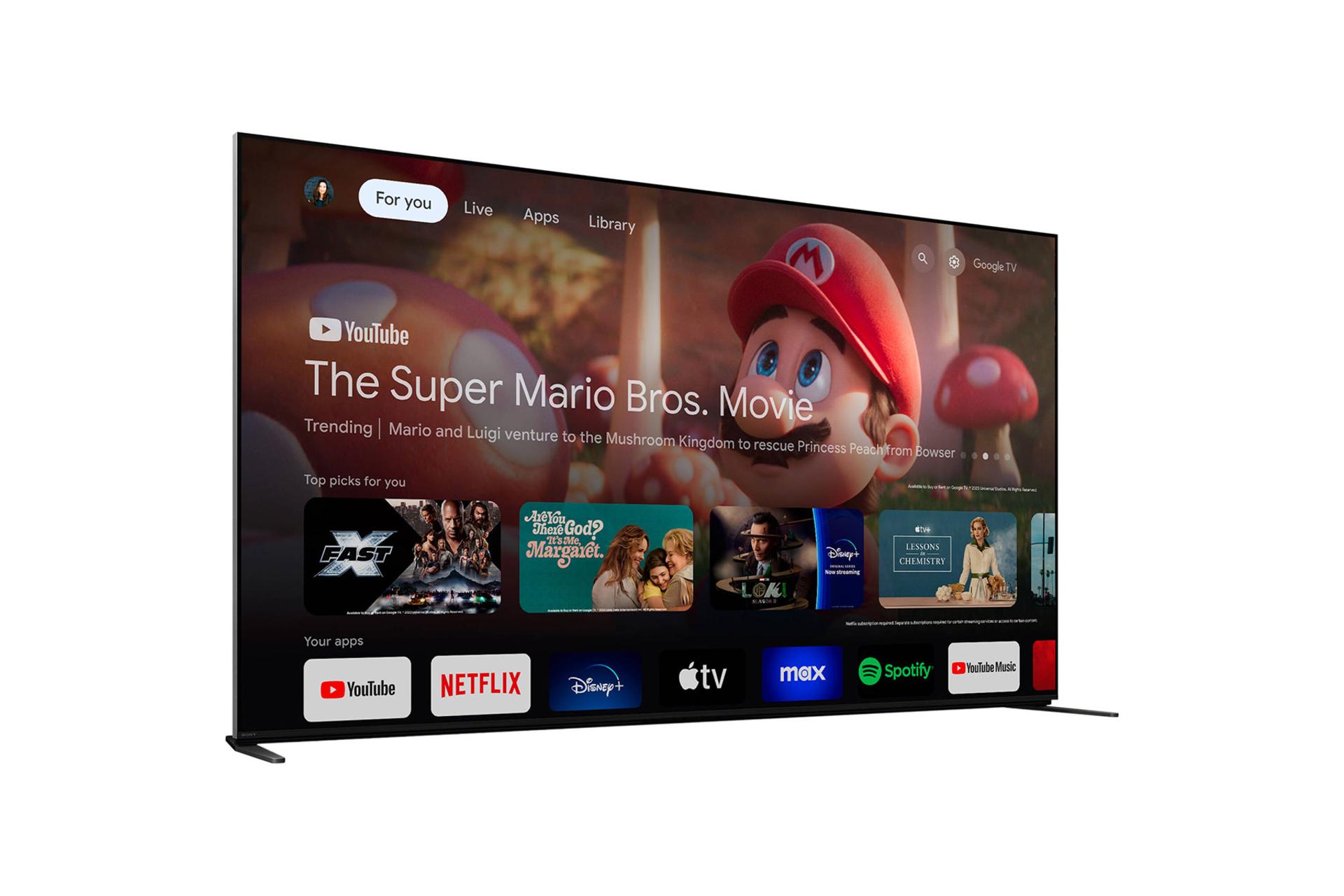 تلویزیون سونی Sony XR90 نمای جلو و چپ