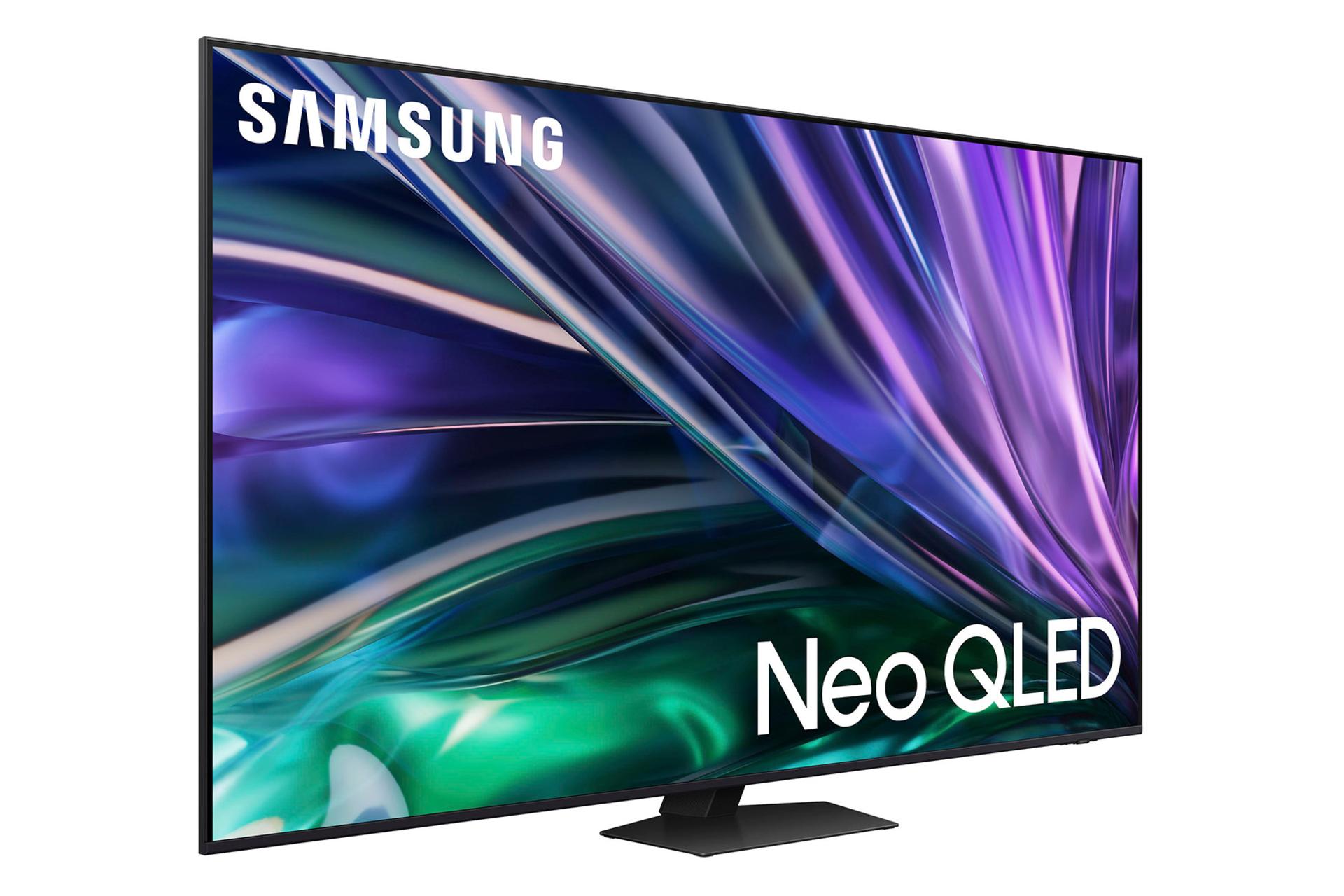 تلویزیون سامسونگ Samsung QN85D نمای جلو و چپ