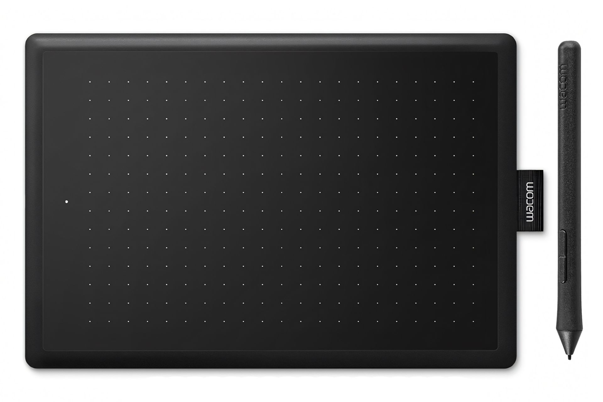 نمای کلی قلم نوری وکام One by Wacom Medium با نمایش پد طراحی به همراه قلم