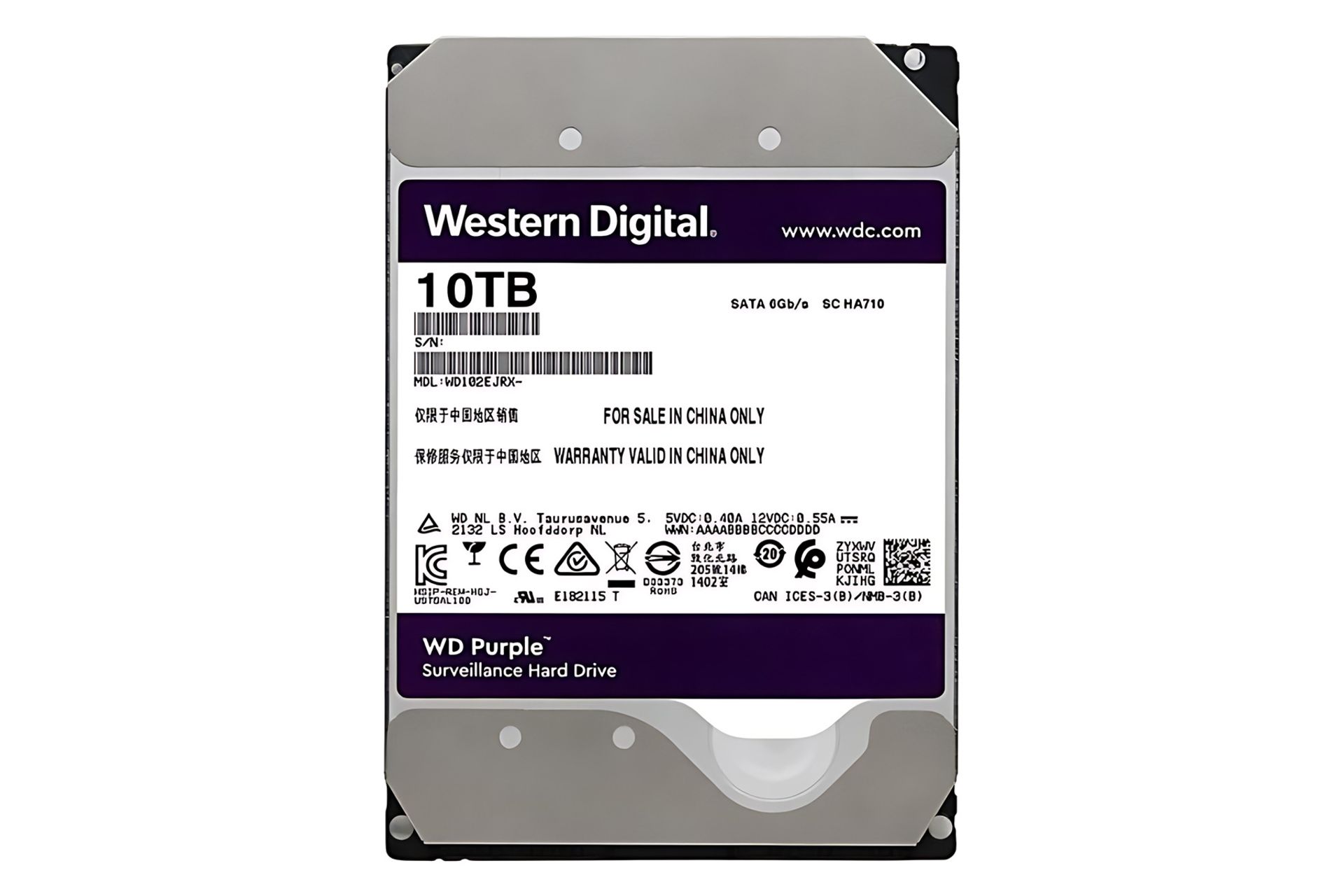 هارد دیسک وسترن دیجیتال Western Digital Purple WD102EJRX 3.5 Inch 10TB