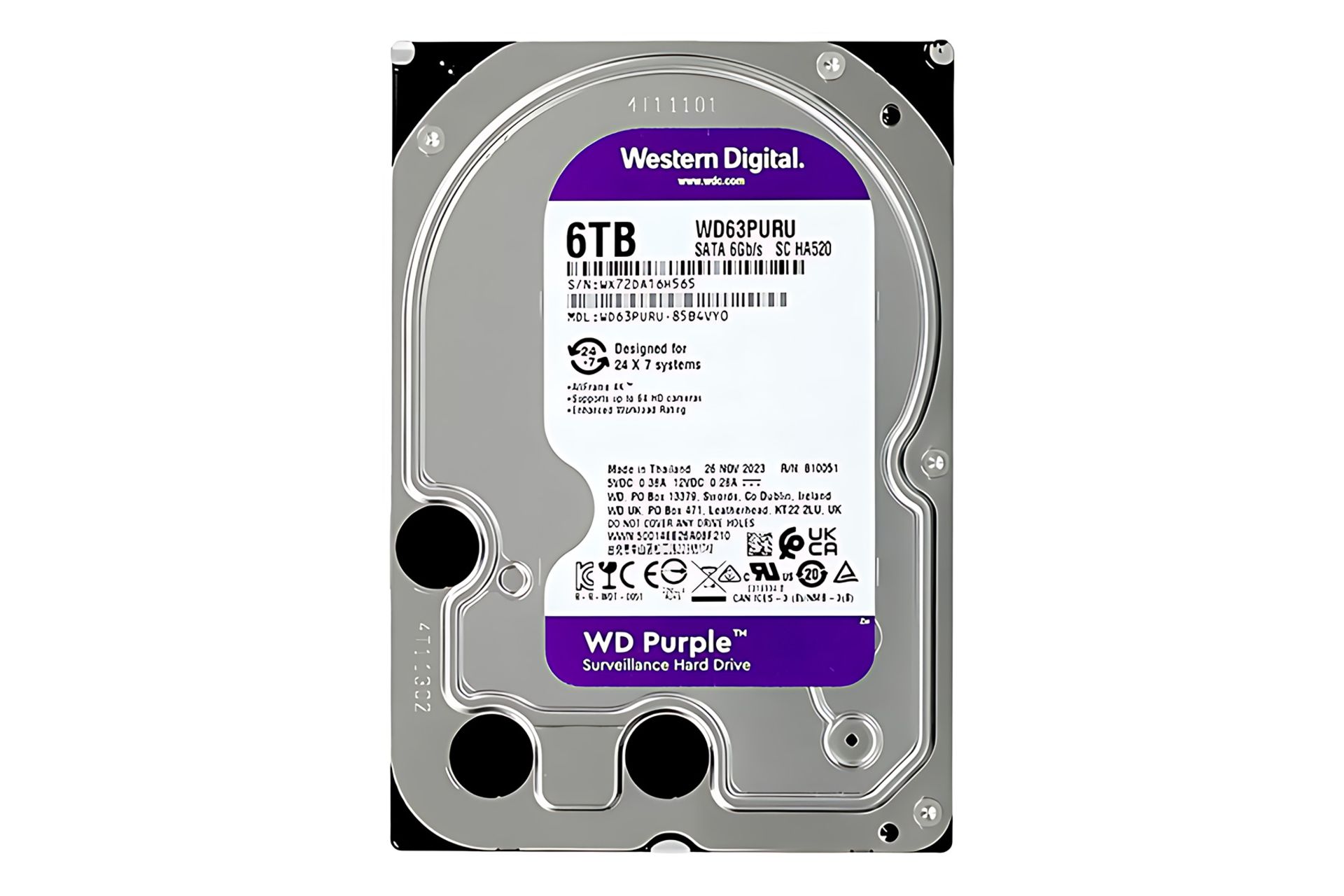 هارد دیسک وسترن دیجیتال Western Digital Purple Surveillance WD63PURU SATA 3.5 Inch 6TB