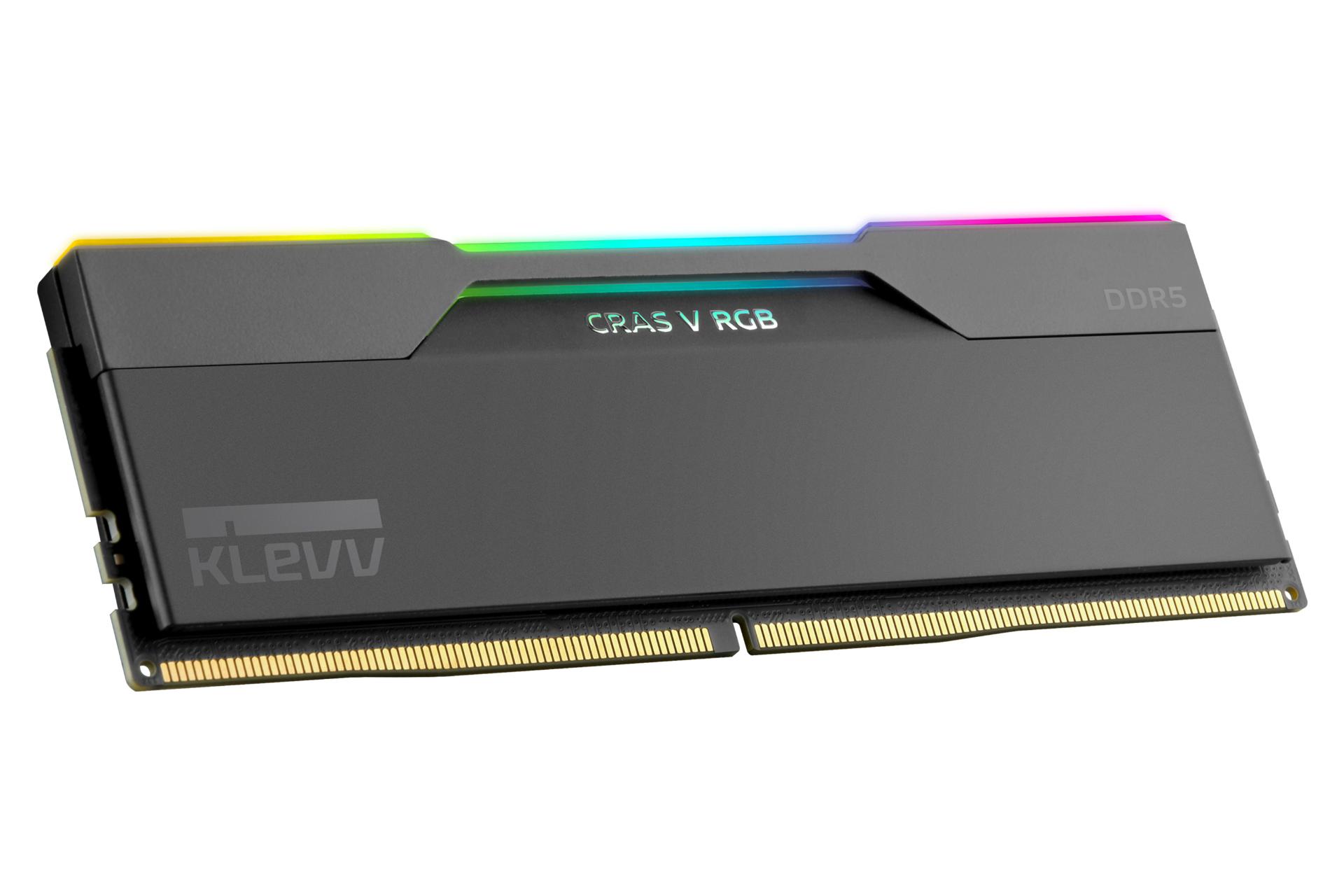 نمای کناری رنگ مشکی رم کلو KLEVV CRAS V RGB 32GB (2x16) DDR5-7200 CL34