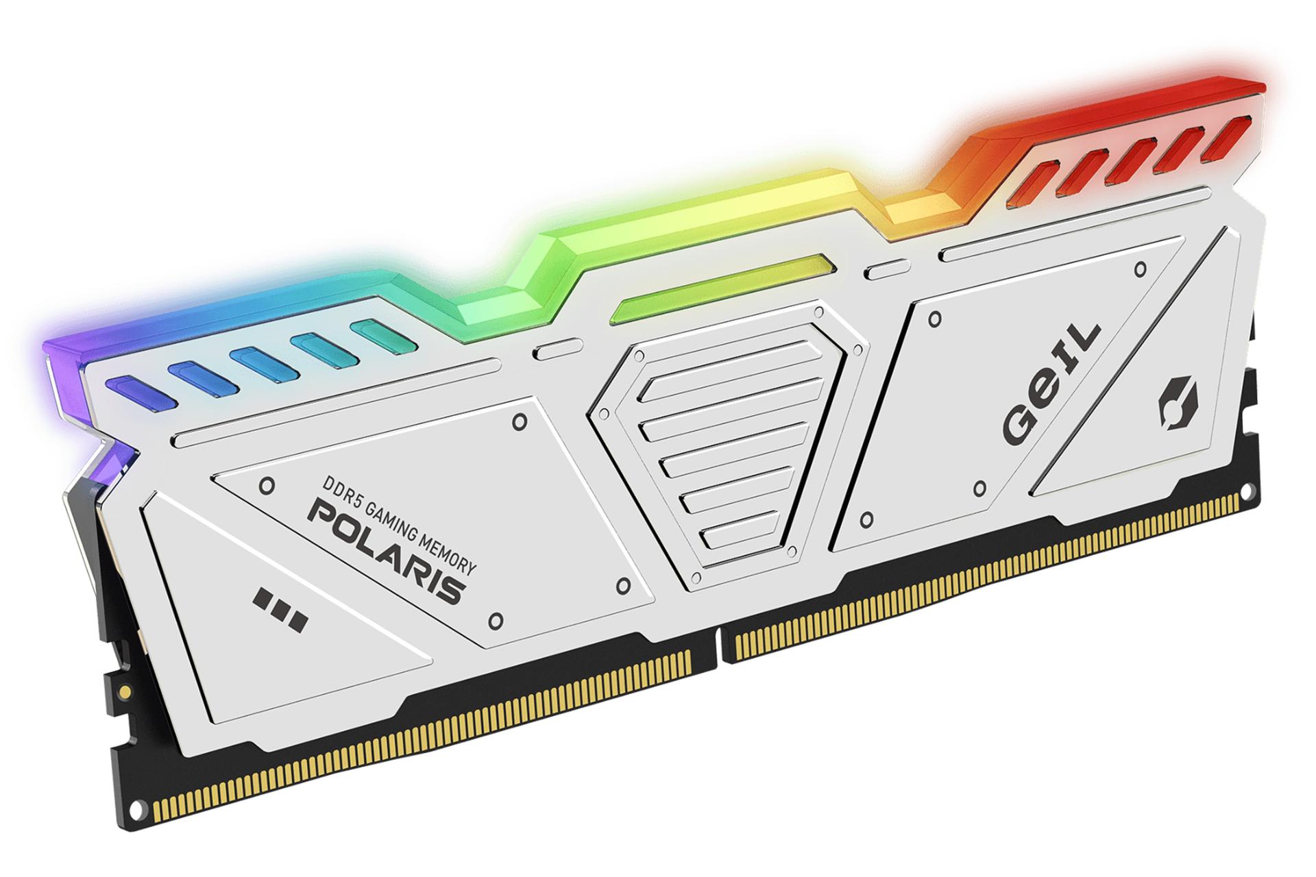 نمای کناری رنگ سفید رم گیل GEIL POLARIS RGB 16GB DDR5-5200 CL34