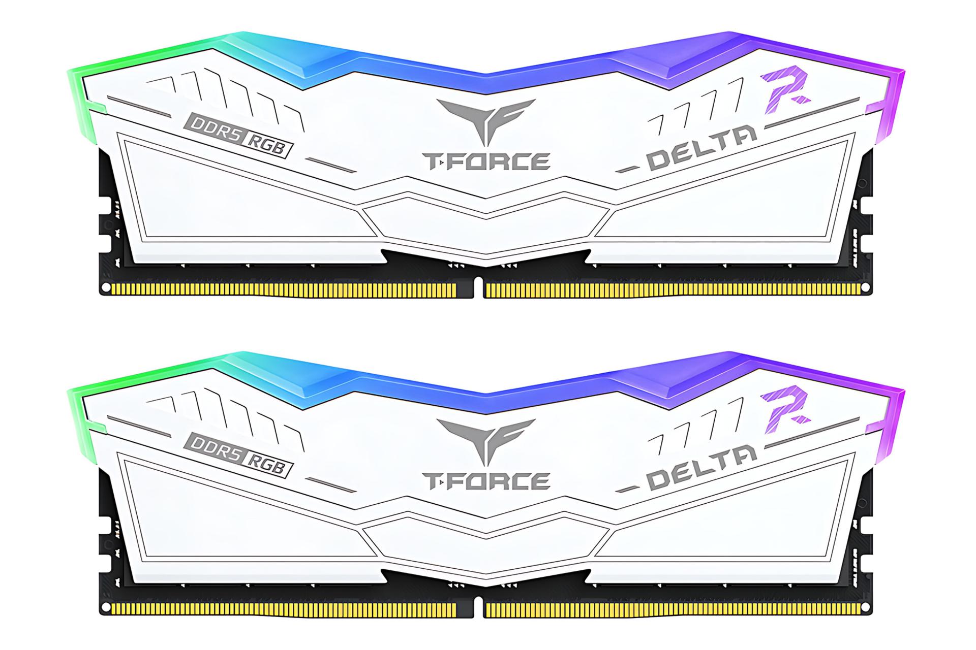 رنگ سفید رم تیم گروپ TEAMGROUP T-FORCE DELTA RGB 32GB (2x16) DDR5-5600 CL40