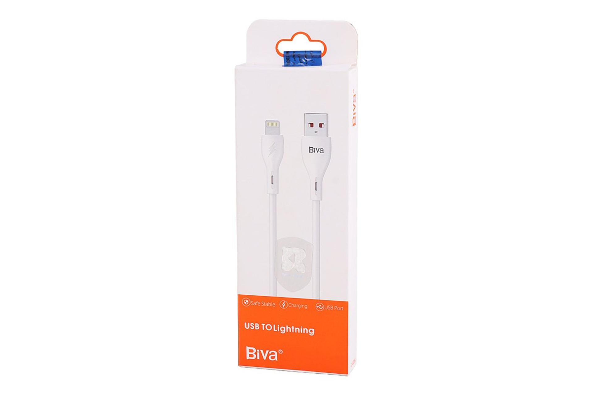 جعبه کابل شارژ USB بیوا Type-A به Lightning مدل C-026L با طول 1 متر