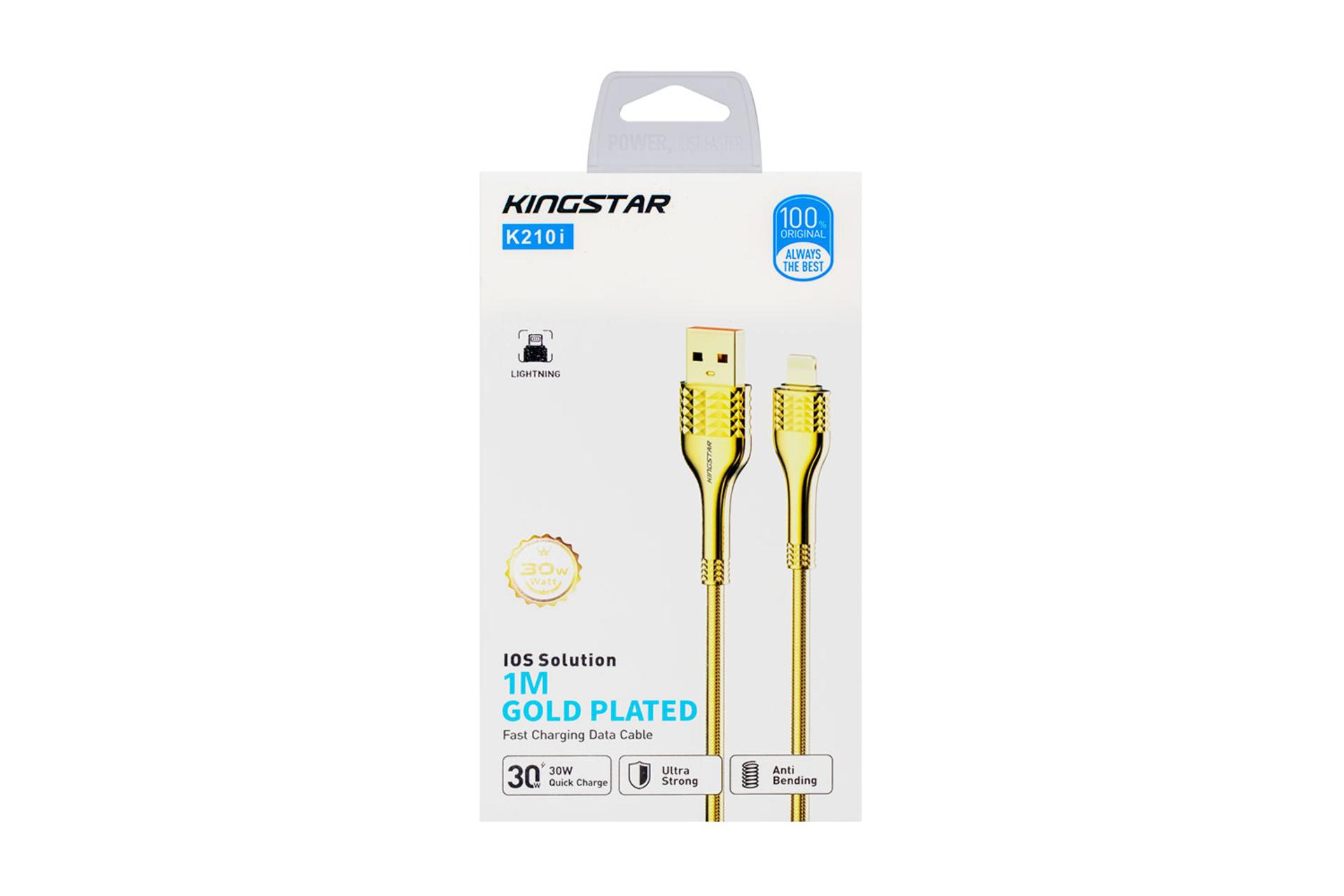 جعبه کابل شارژ USB کینگ استار Type-A به Lightning مدل K210 i با طول 1 متر