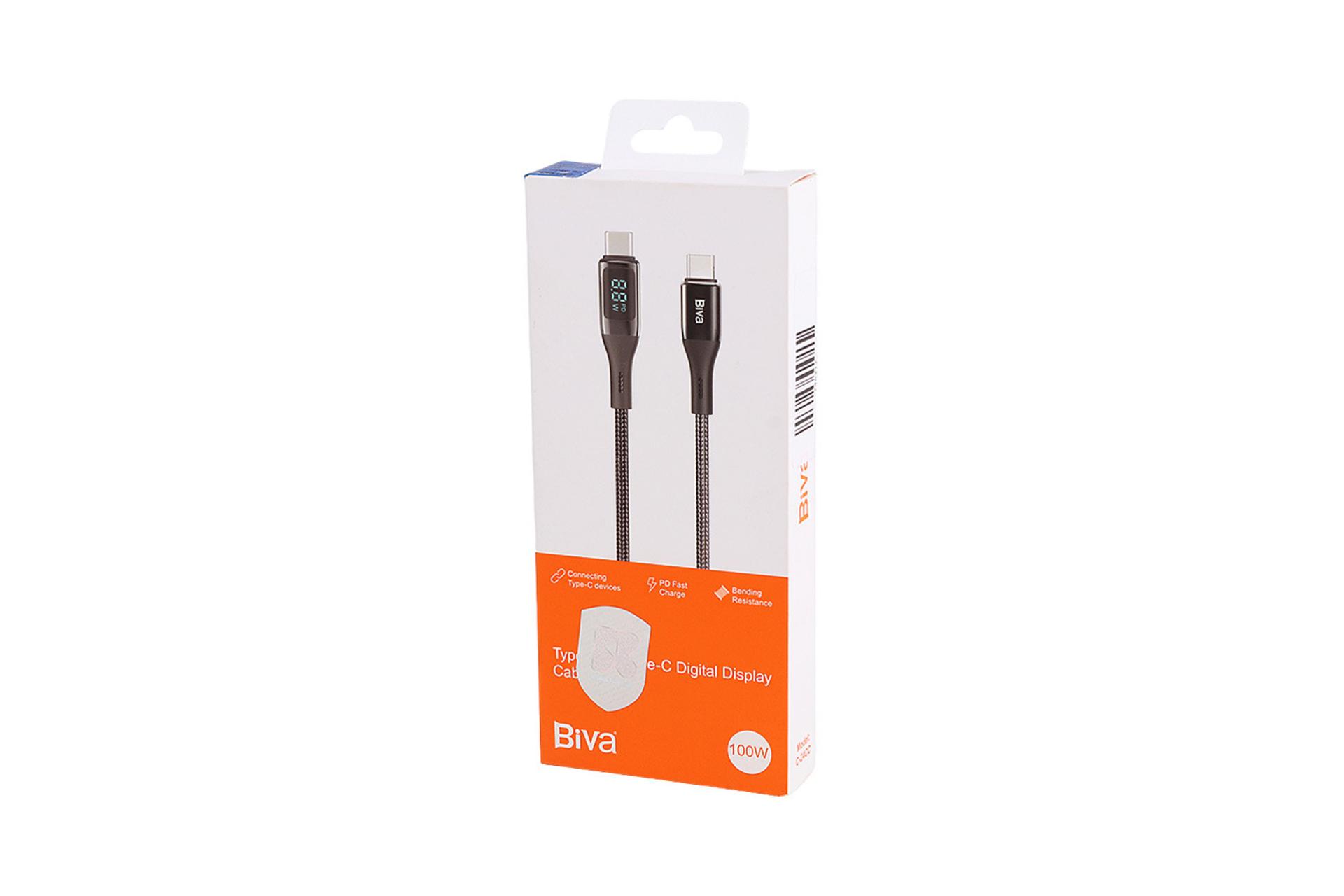 جعبه کابل شارژ USB بیوا Type-C به Type-C مدل C-24CC با طول 1.5 متر