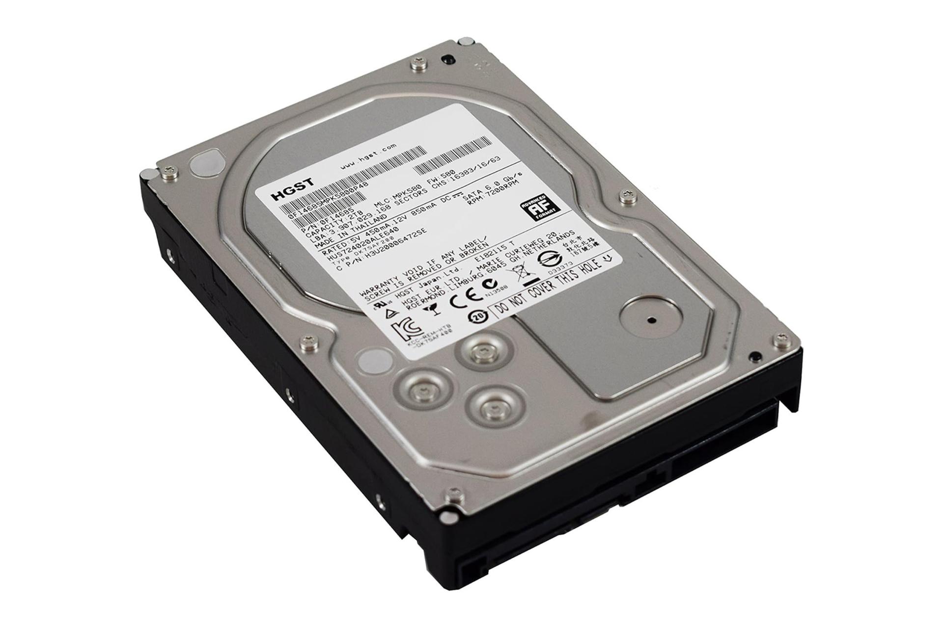 نمای کناری هارد دیسک هیتاچی HGST 0F14685 3.5 Inch 2TB