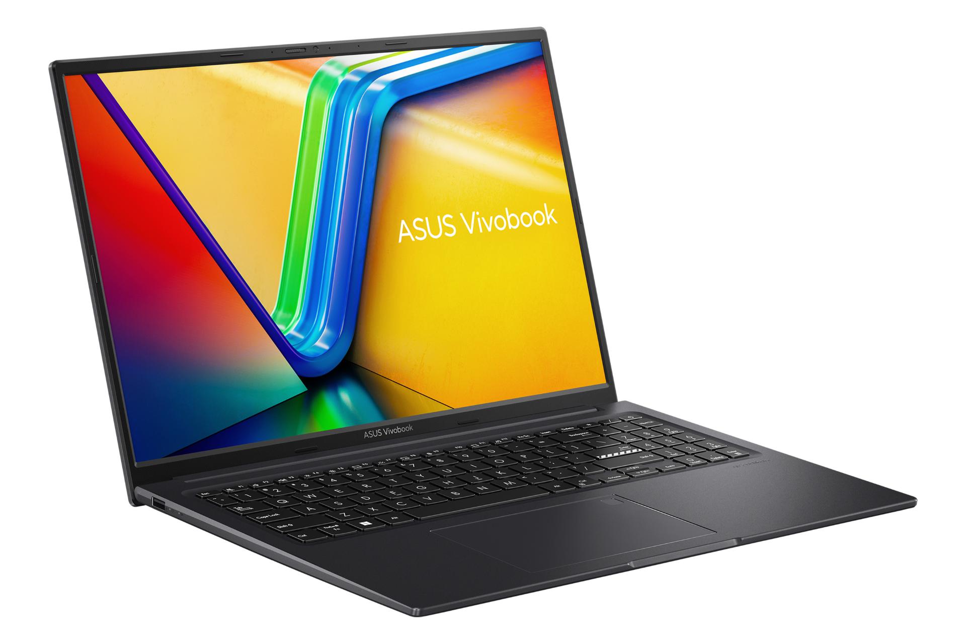 نمای نیمرخ لپ تاپ ASUS Vivobook 16X OLED K3604VA ایسوس با نمایش درگاه های لبه سمت چپ رنگ خاکستری تیره