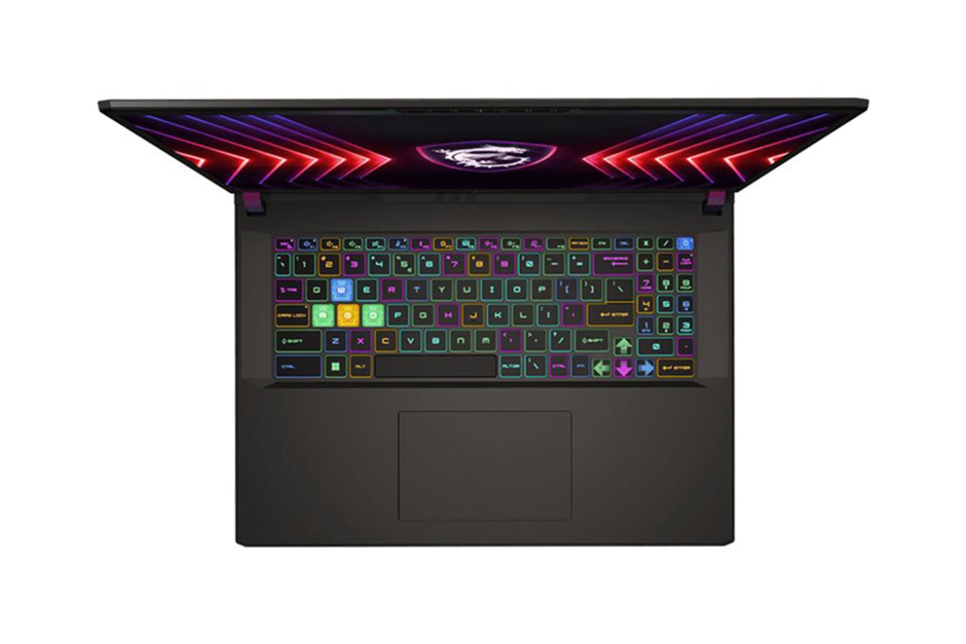 لپ تاپ ام اس آی MSI Vector 17 HX A14V نمای بالا و کیبورد