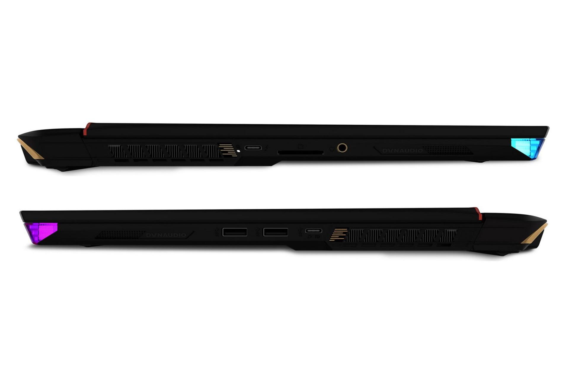 لپ تاپ ام اس آی MSI Raider GE68 HX 14V نمای جانبی و درگاه ها