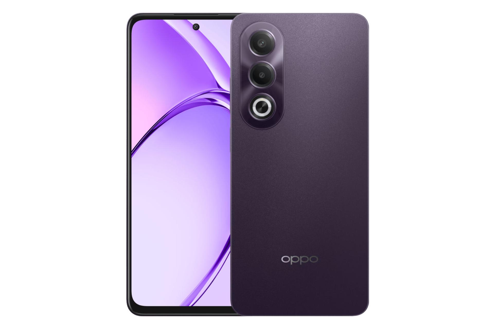 پنل جلو و پشت گوشی موبایل K12x اوپو نسخه هند بنفش تیره / Oppo K12x India