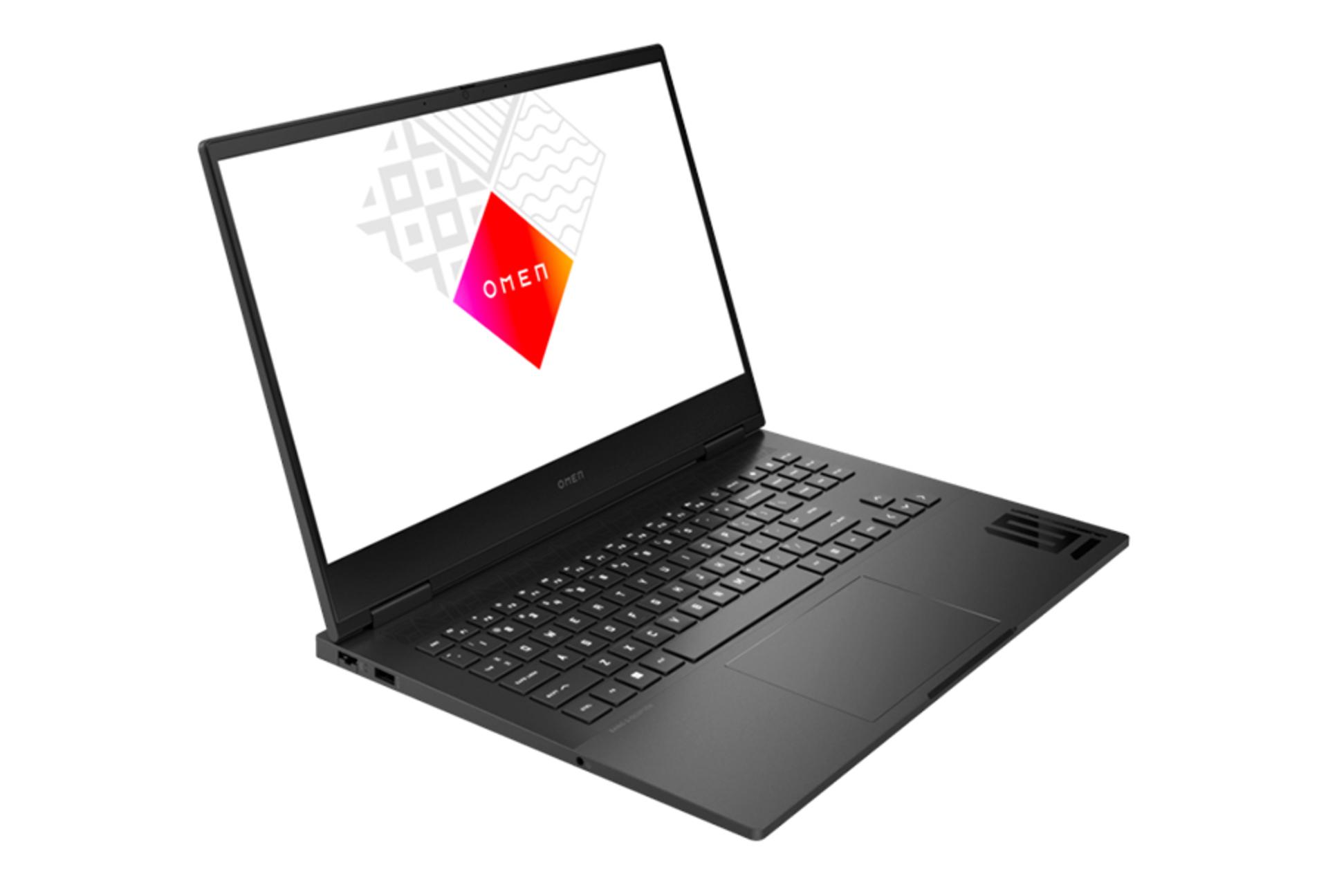 نمای نیمرخ لپ تاپ OMEN 16-WD0000NQ اچ پی با نمایش درگاه های لبه سمت چپ
