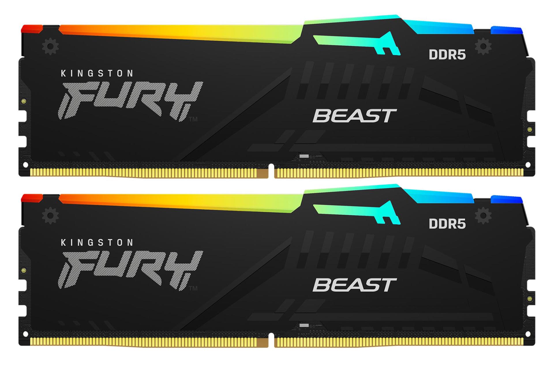 رم کینگستون Kingston FURY Beast RGB 32GB (2x16) DDR5-5200 CL40