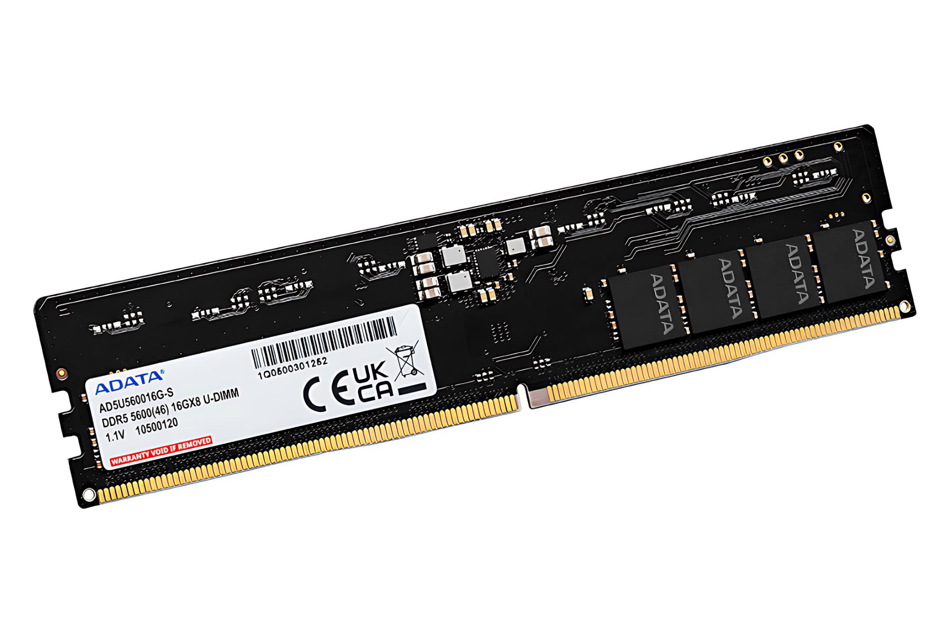 نمای کناری رم ای دیتا ADATA UDIMM 16GB DDR5-5600 CL46