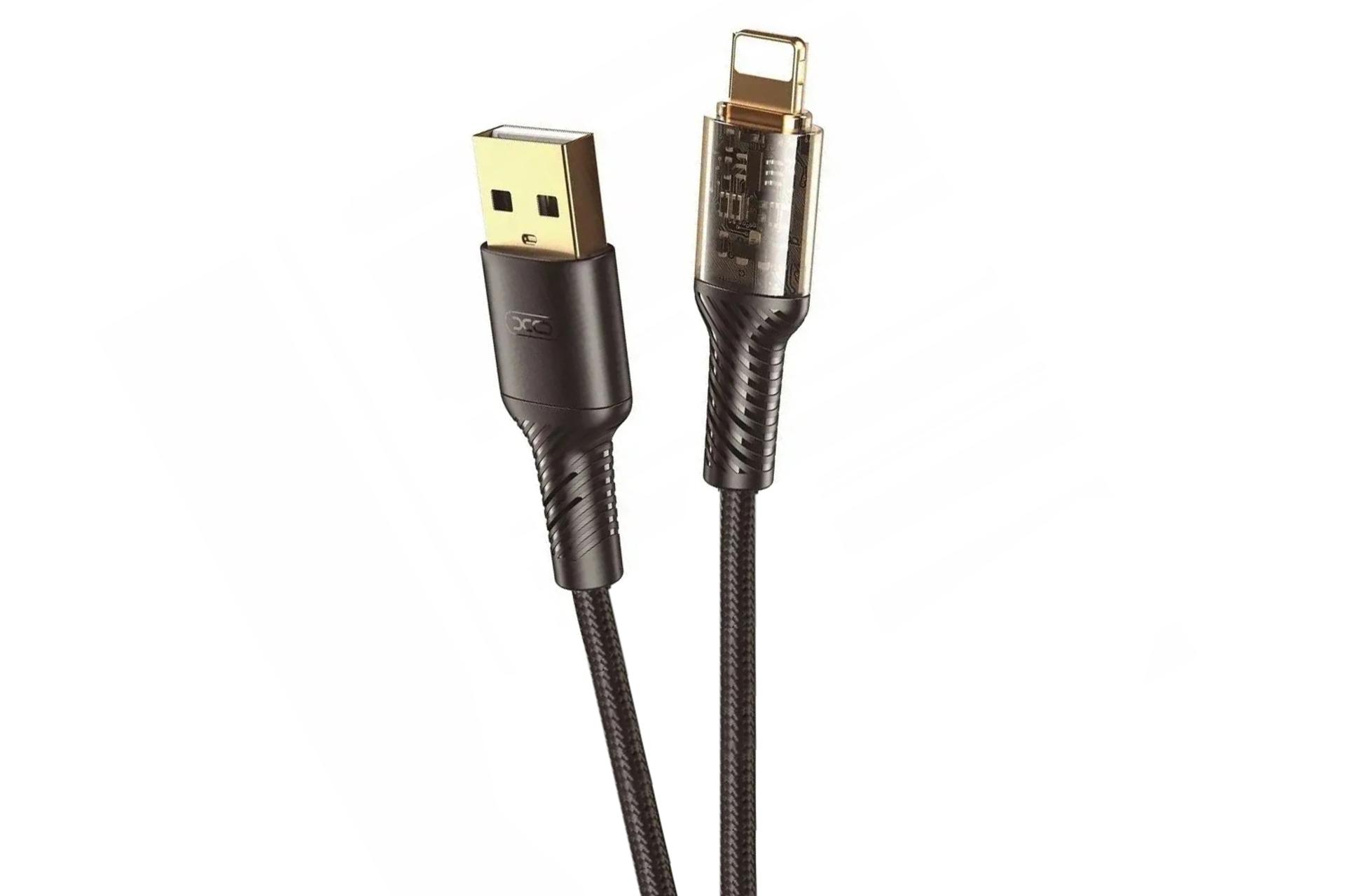 کابل شارژ USB ایکس او Type-A به Lightning مدل NB229 با طول 1 متر رنگ مشکی