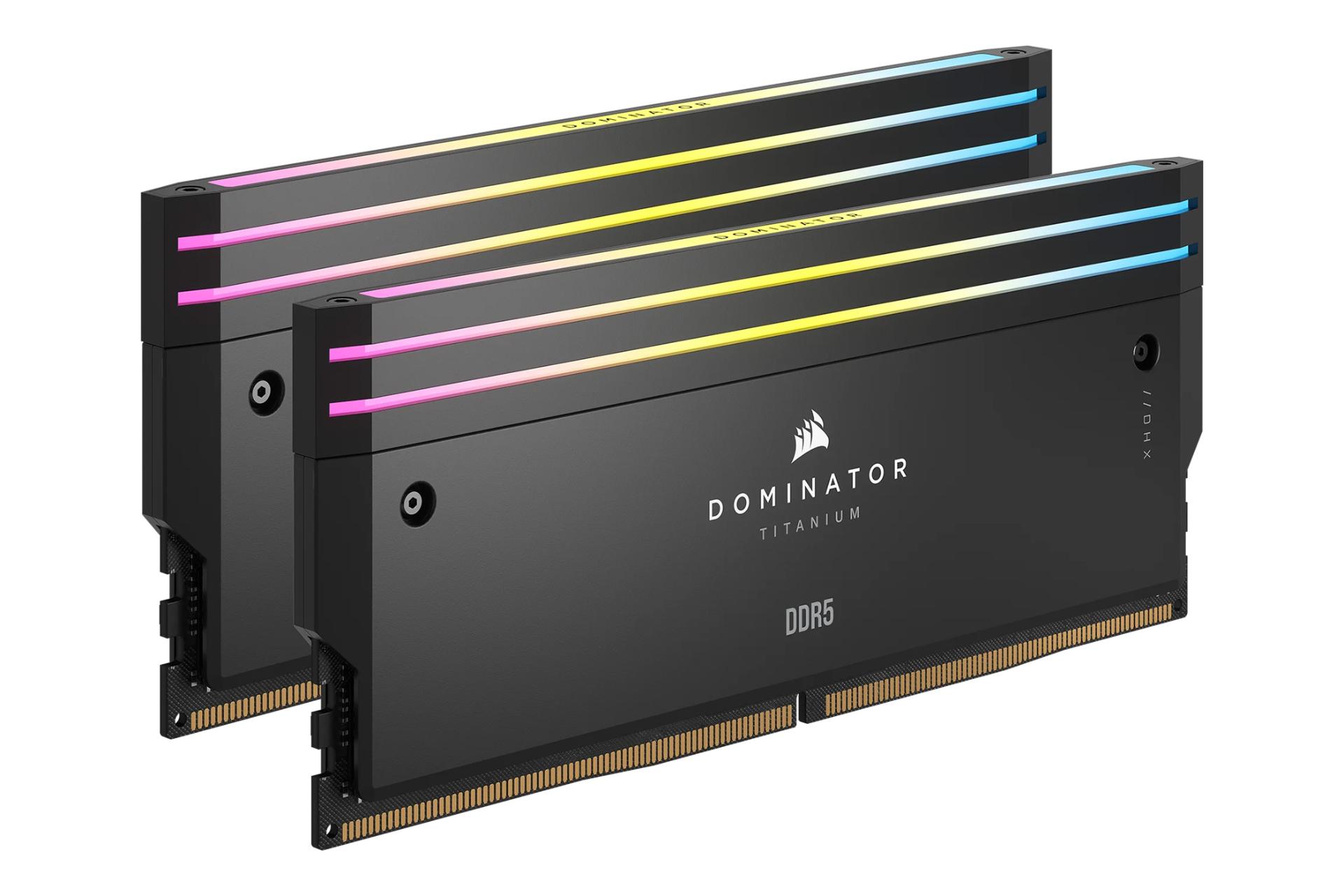 نمای کناری رم کورسیر Corsair DOMINATOR TITANIUM RGB 48GB (2x24) DDR5-7000 CL36