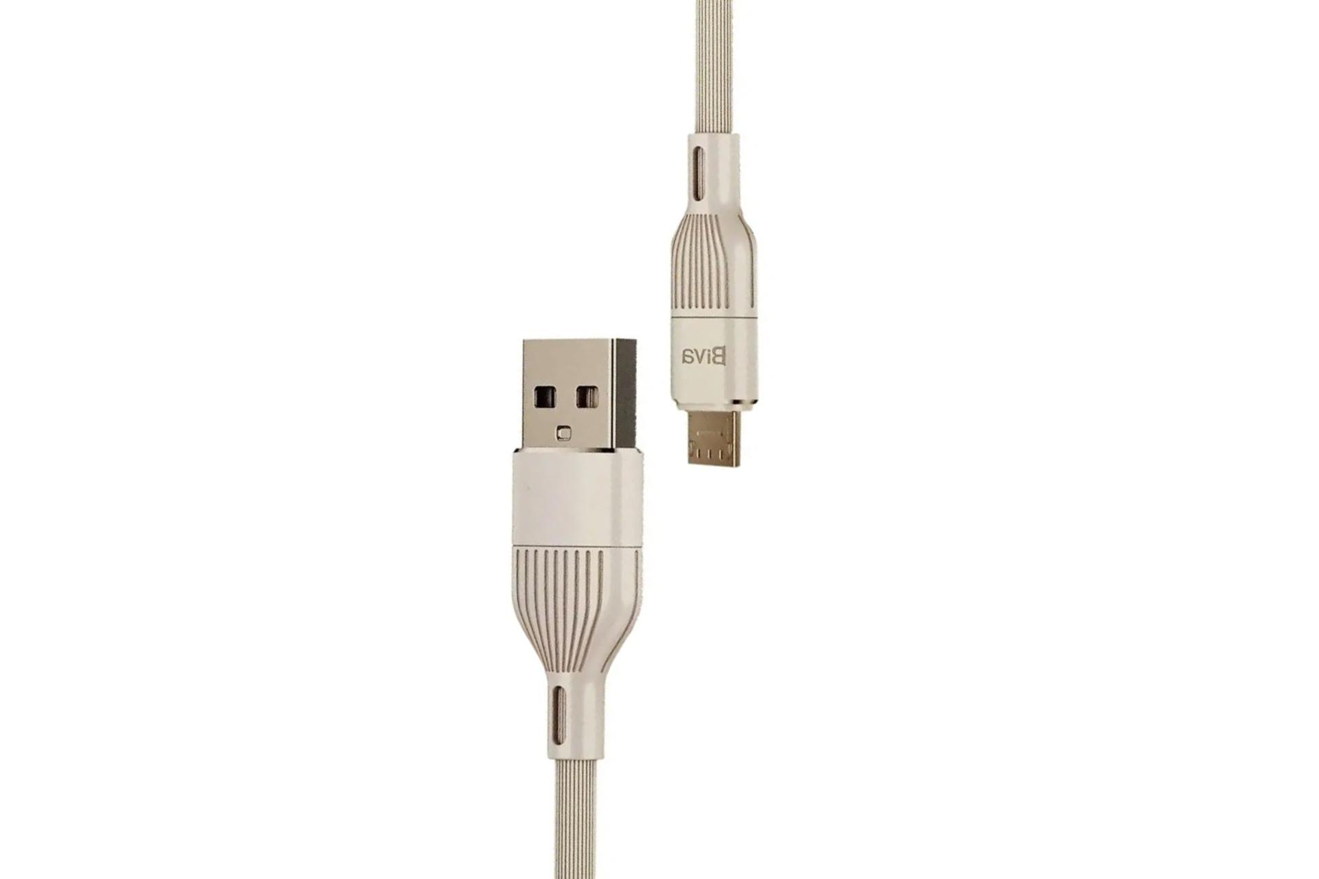 کابل شارژ USB بیوا Type-A به Micro-USB مدل C-02V با طول 1.2 متر رنگ سفید