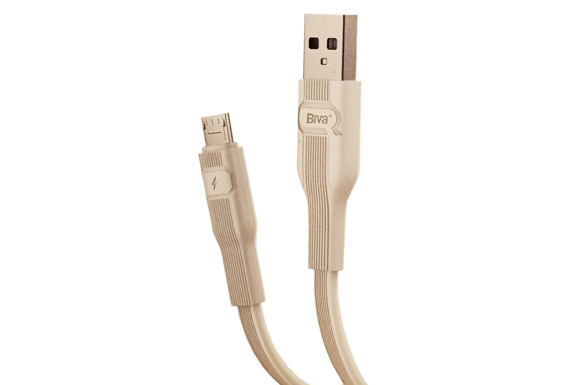 کابل شارژ USB بیوا Type-A به Micro-USB مدل C-01V با طول 1 متر رنگ سفید