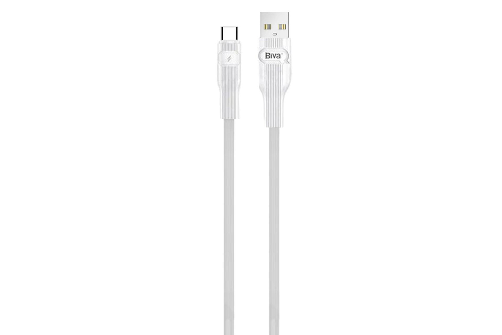 کابل شارژ USB بیوا Type-A به Type-C مدل C-01T با طول 1 متر رنگ سفید