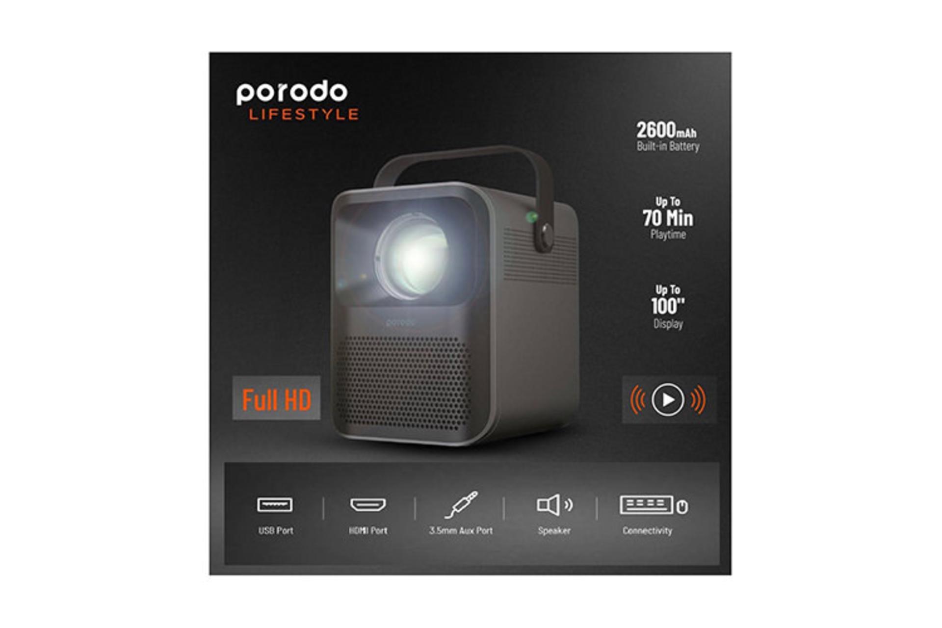 جعبه ویدیو پروژکتور پرودو Porodo Lifestyle Full HD