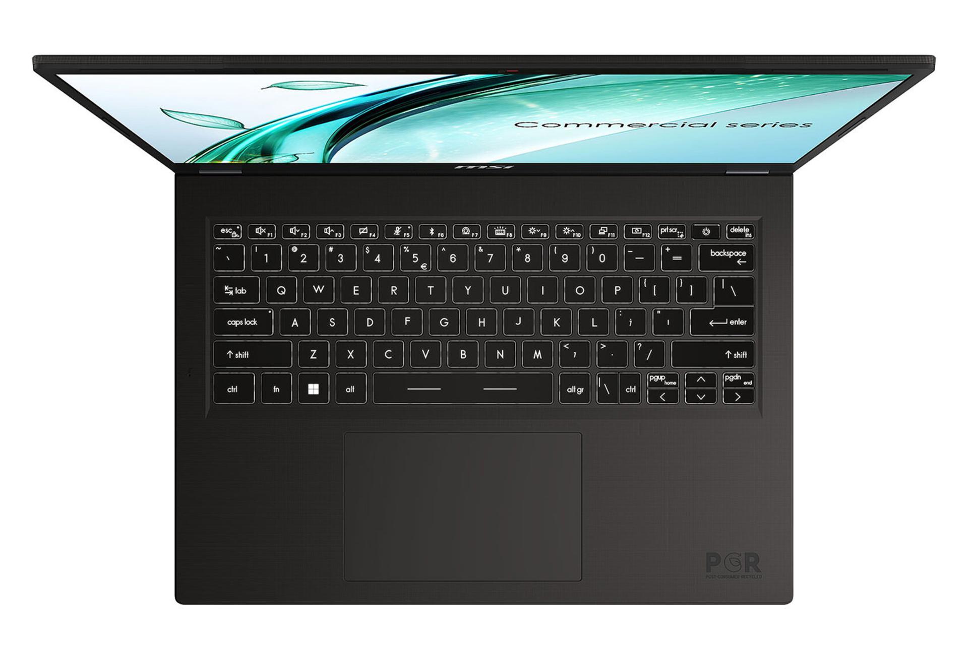 لپ تاپ ام اس آی MSI Commercial 14 H A13MG نمای بالا و کیبورد