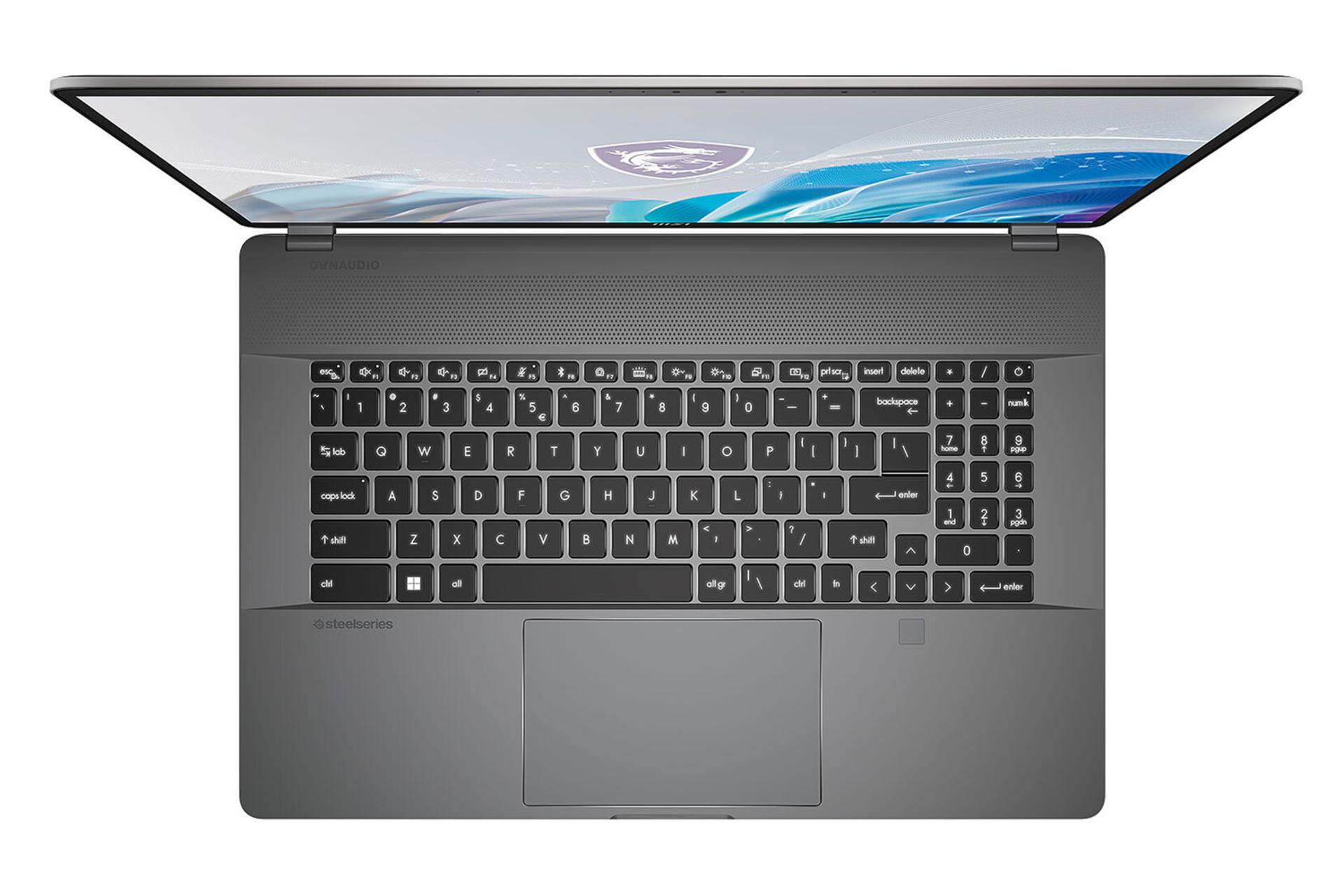 لپ تاپ ام اس آی MSI Creator Z17 HX Studio A14V نمای بالا و کیبورد