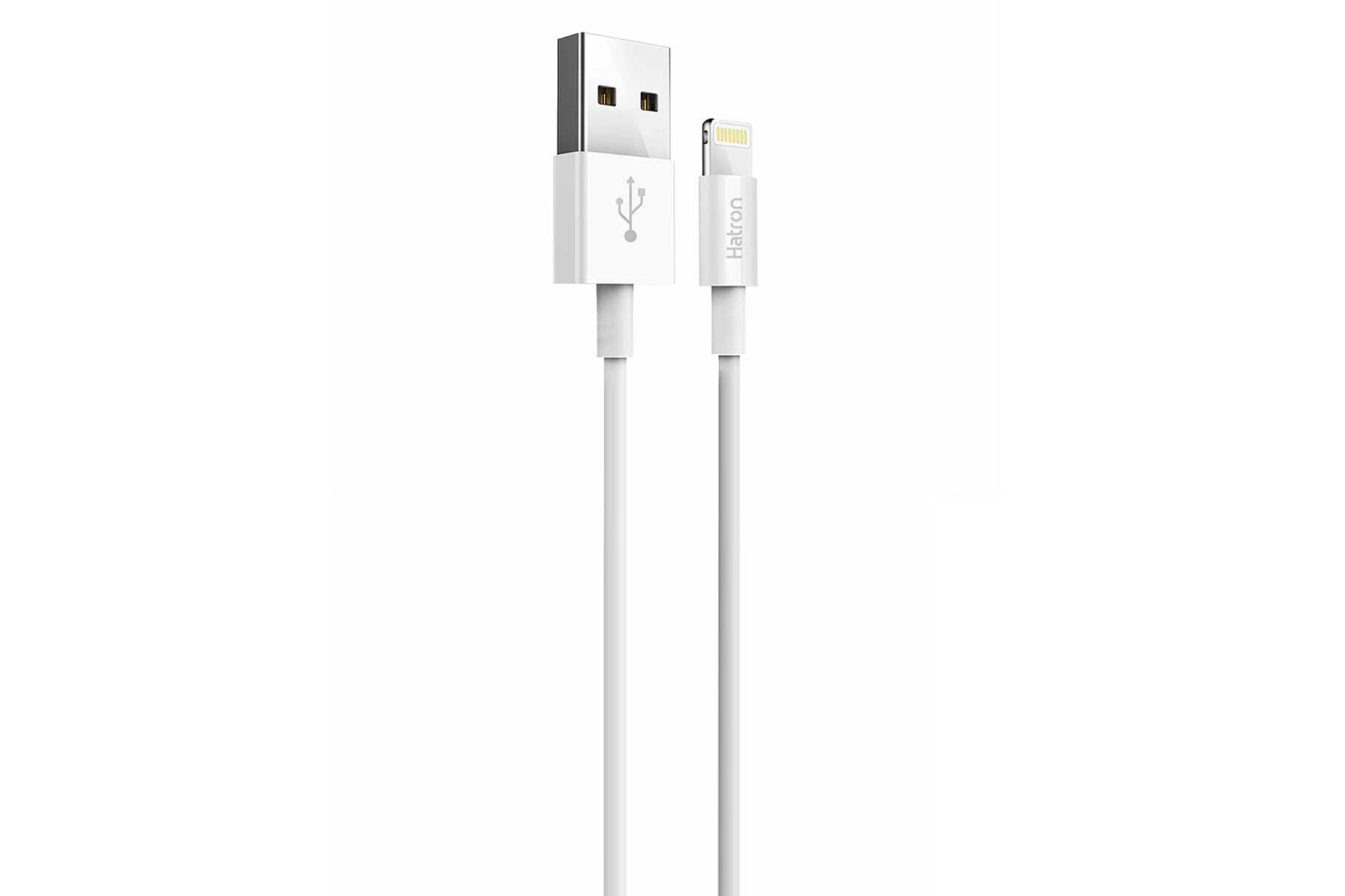 کابل شارژ USB هترون Type-A به Lightning مدل HC275i با طول 1 متر رنگ سفید