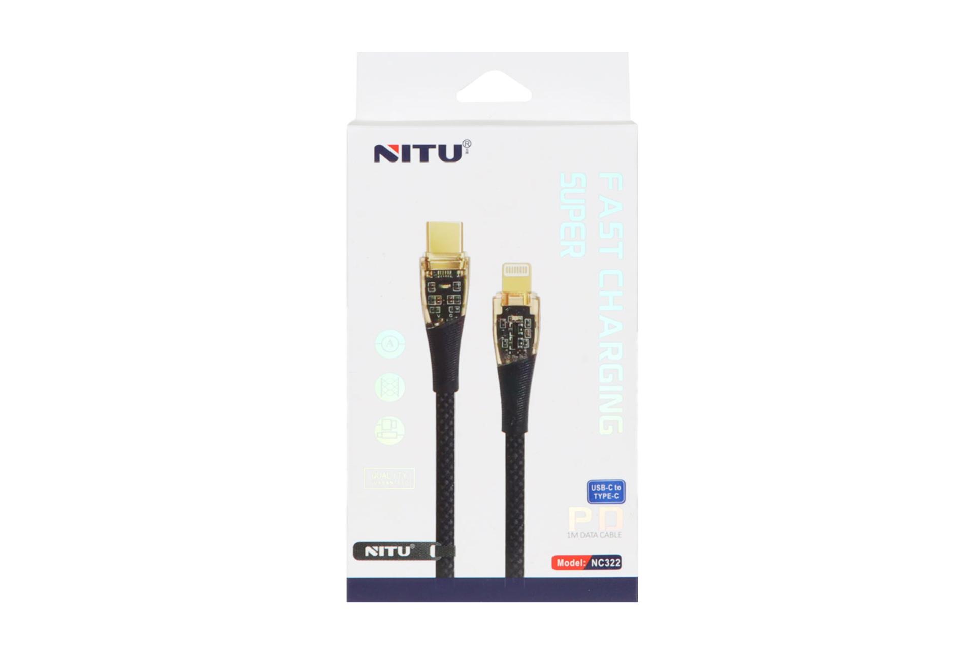 جعبه کابل شارژ USB نیتو Type-C به Type-C مدل NC322 با طول 1.2 متر