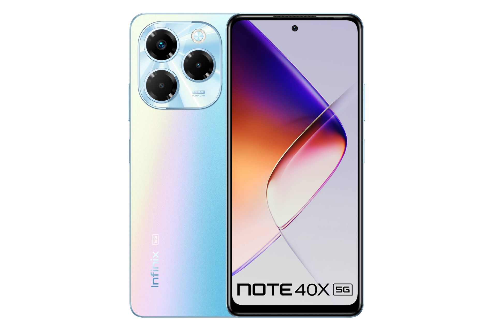 پنل جلو و پشت گوشی موبایل نوت 40X اینفینیکس 5G آبی روشن / Infinix Note 40X 5G