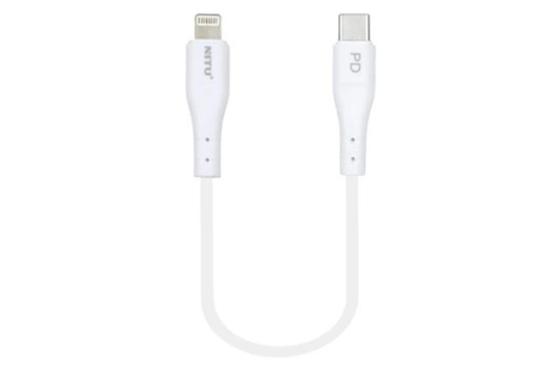 کابل شارژ USB نیتو Type-C به Lightning مدل NC307 با طول 0.3 متر سفید