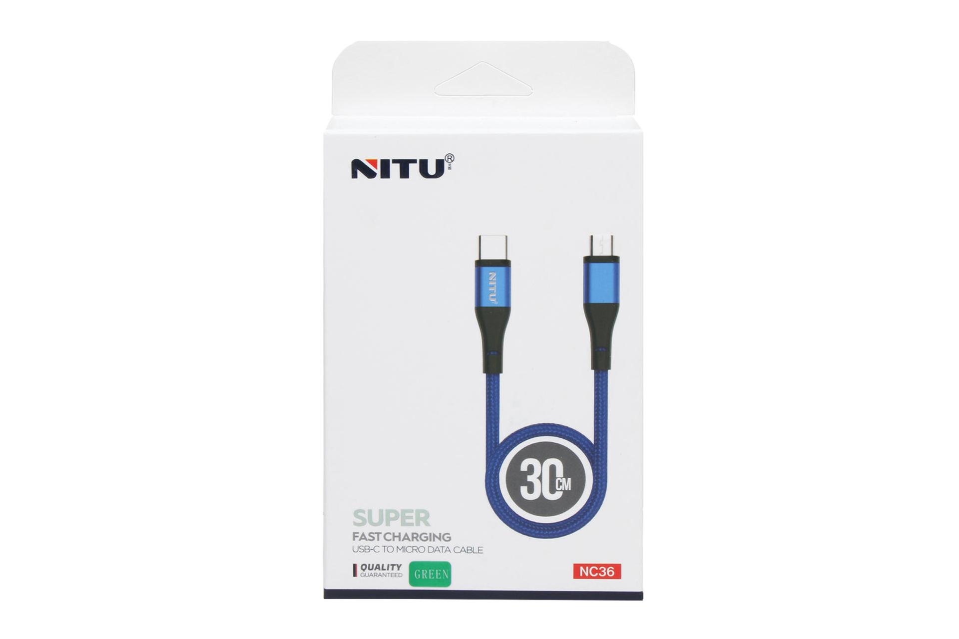 جعبه کابل شارژ USB نیتو Type-C به Micro-USB مدل NC36 با طول 1.2 متر