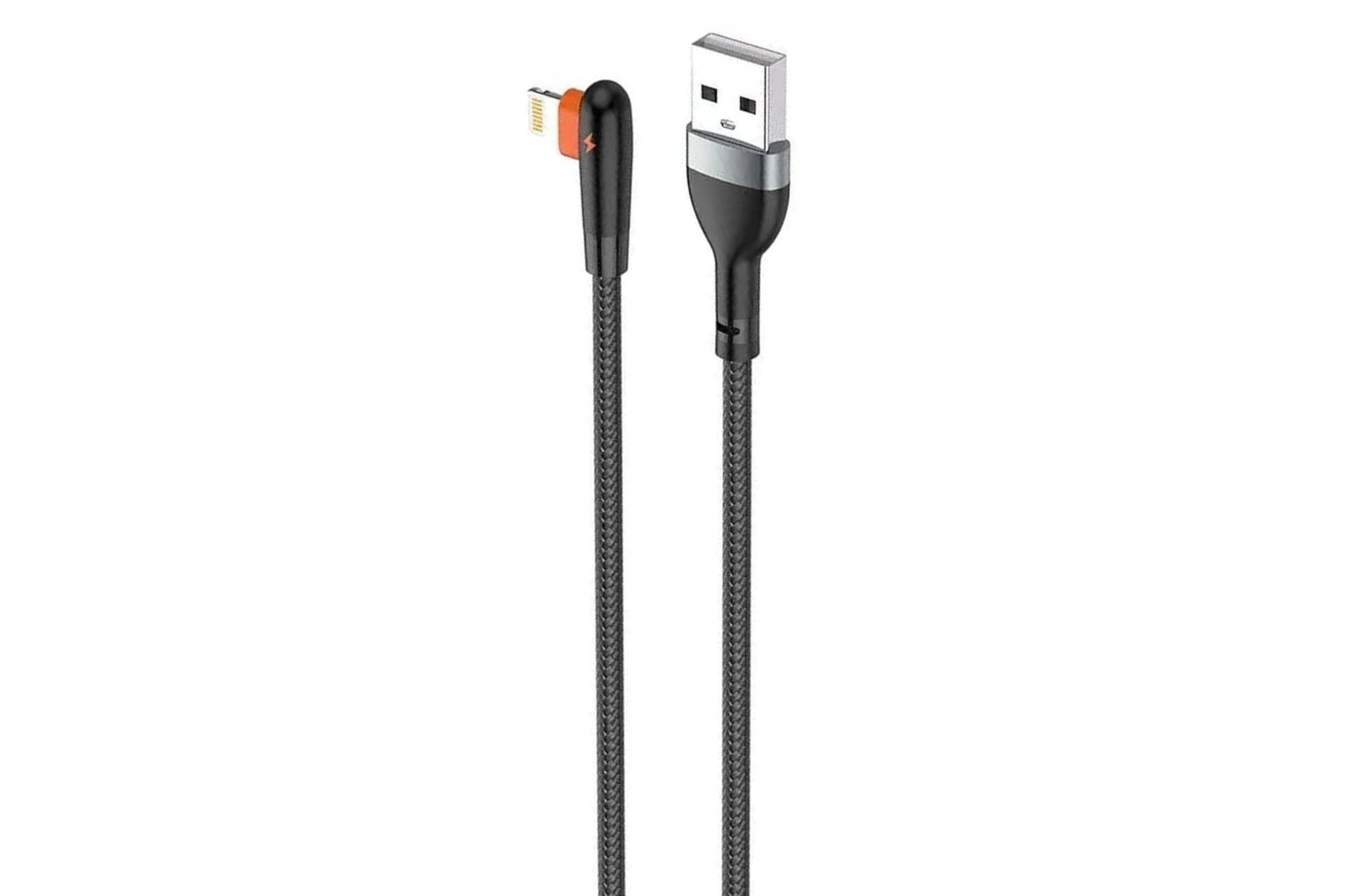 کابل شارژ USB الدینیو Type-A به Lightning مدل LS561 Lightning 90 Angle Elbow با طول 1 متر