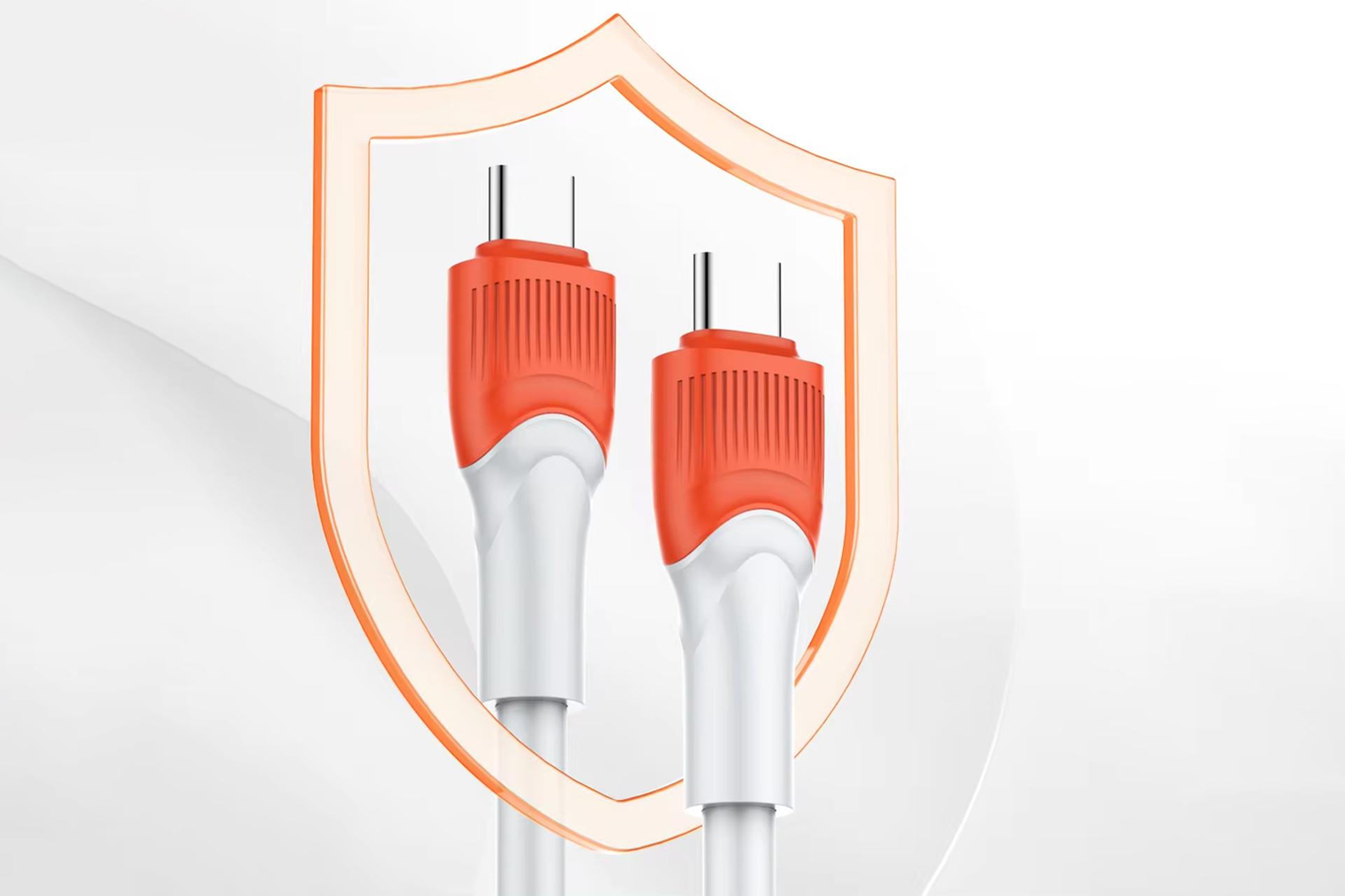 کانکتور و اتصال کابل شارژ USB الدینیو Type-C به Type-C مدل LC601c با طول 1 متر