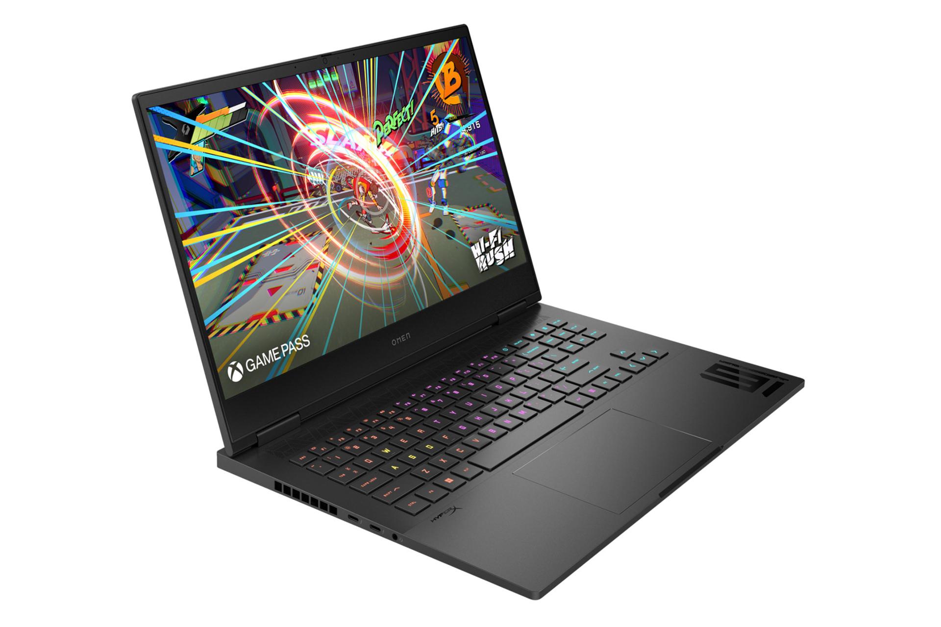 لپ تاپ اچ پی HP OMEN 16t-WF100 نمای جلو و چپ