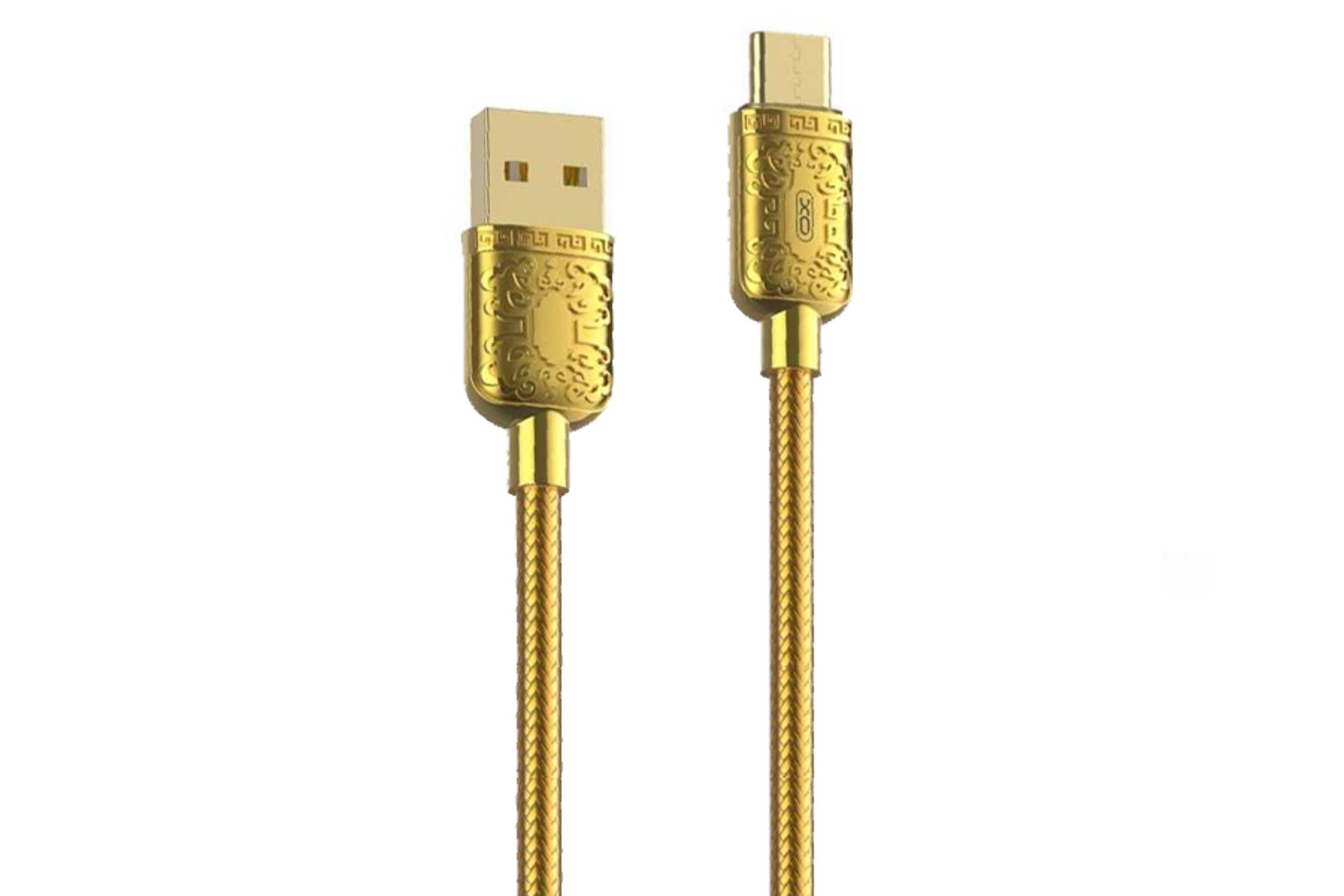 کابل شارژ USB ایکس او Type-A به Type-C مدل NB216 با طول 1 متر طلایی