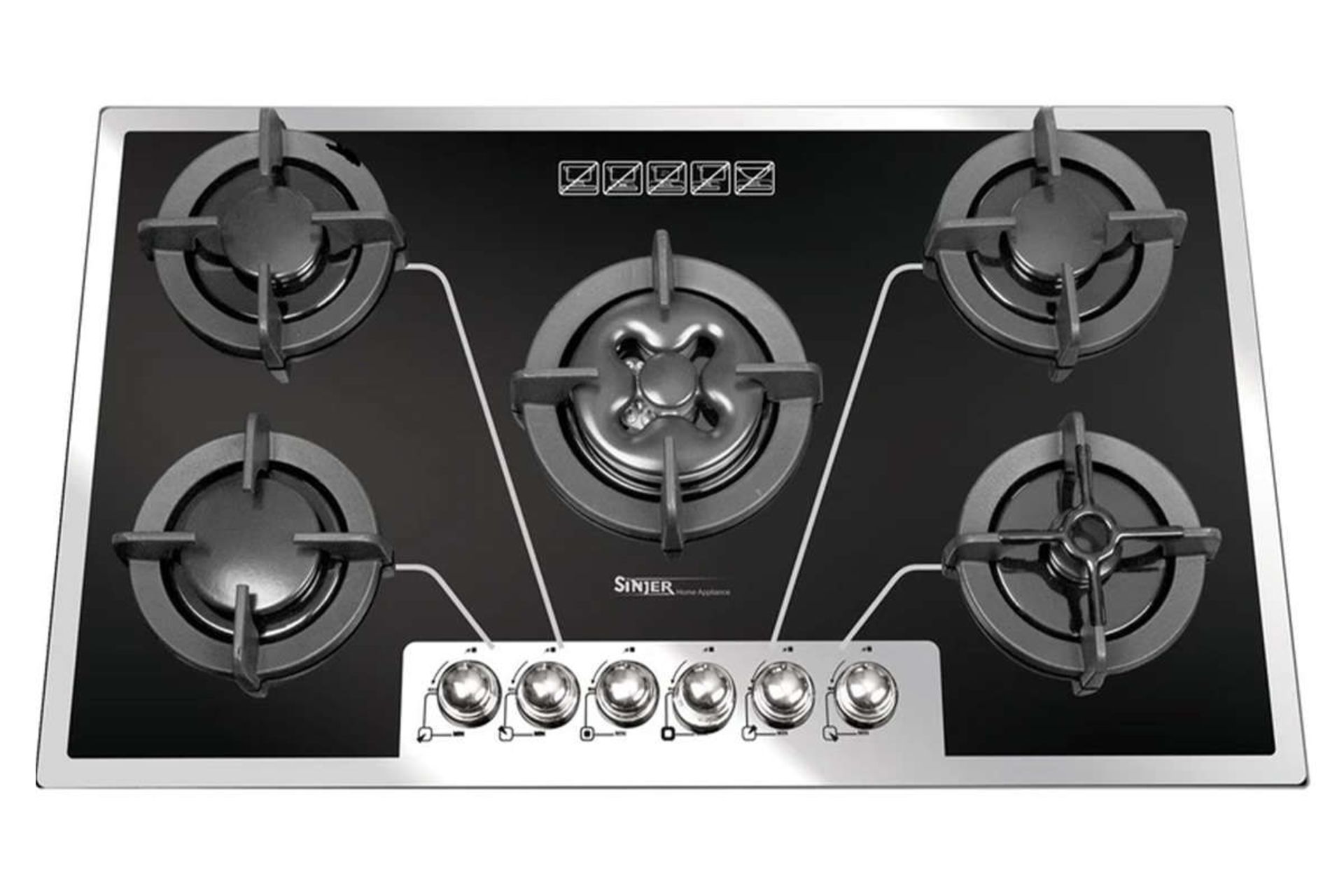 نمای بالای اجاق گاز صفحه ای سینجر DG5210D