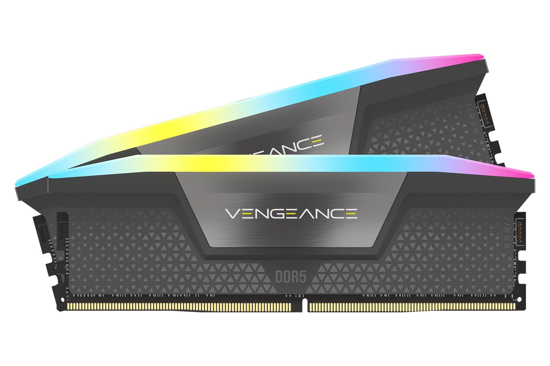 رنگ خاکستری رم کورسیر Corsair VENGEANCE RGB 64GB (2x32) DDR5-5200 CL40