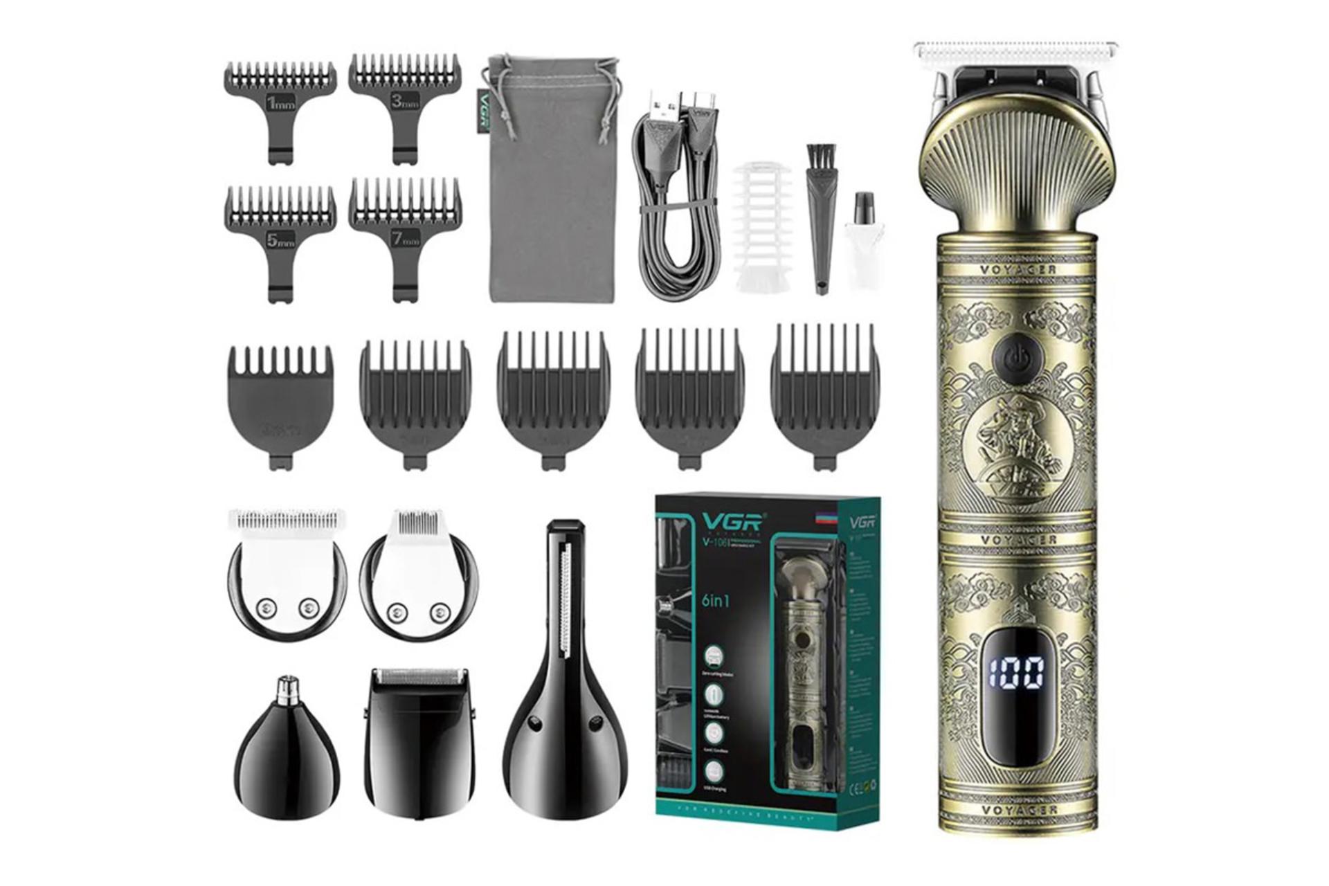 ماشین اصلاح و ریش تراش وی جی آر VGR V-106 سری ها و شانه ها و لوازم همراه