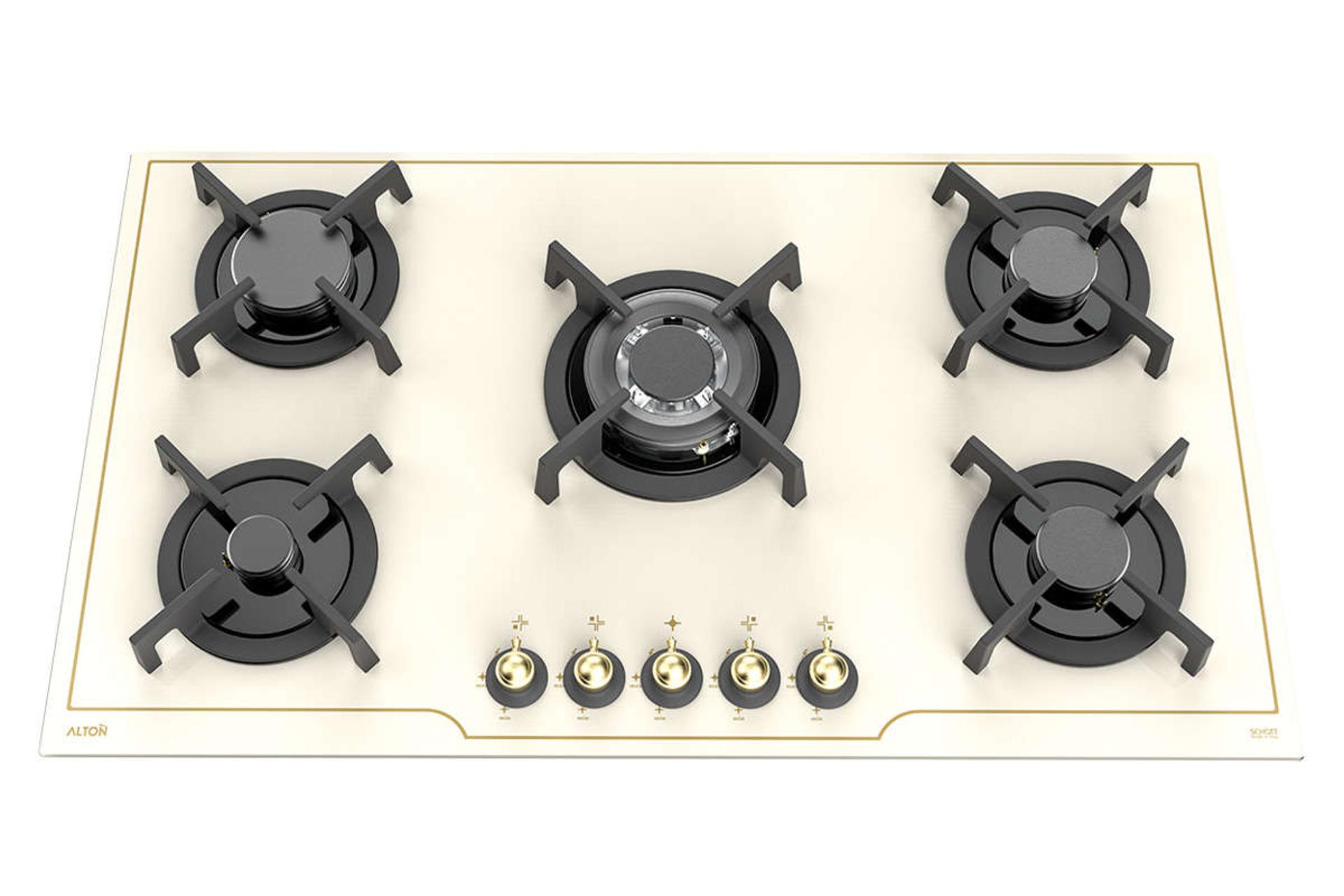 نمای بالای اجاق گاز صفحه ای آلتون IG521C رنگ کرم